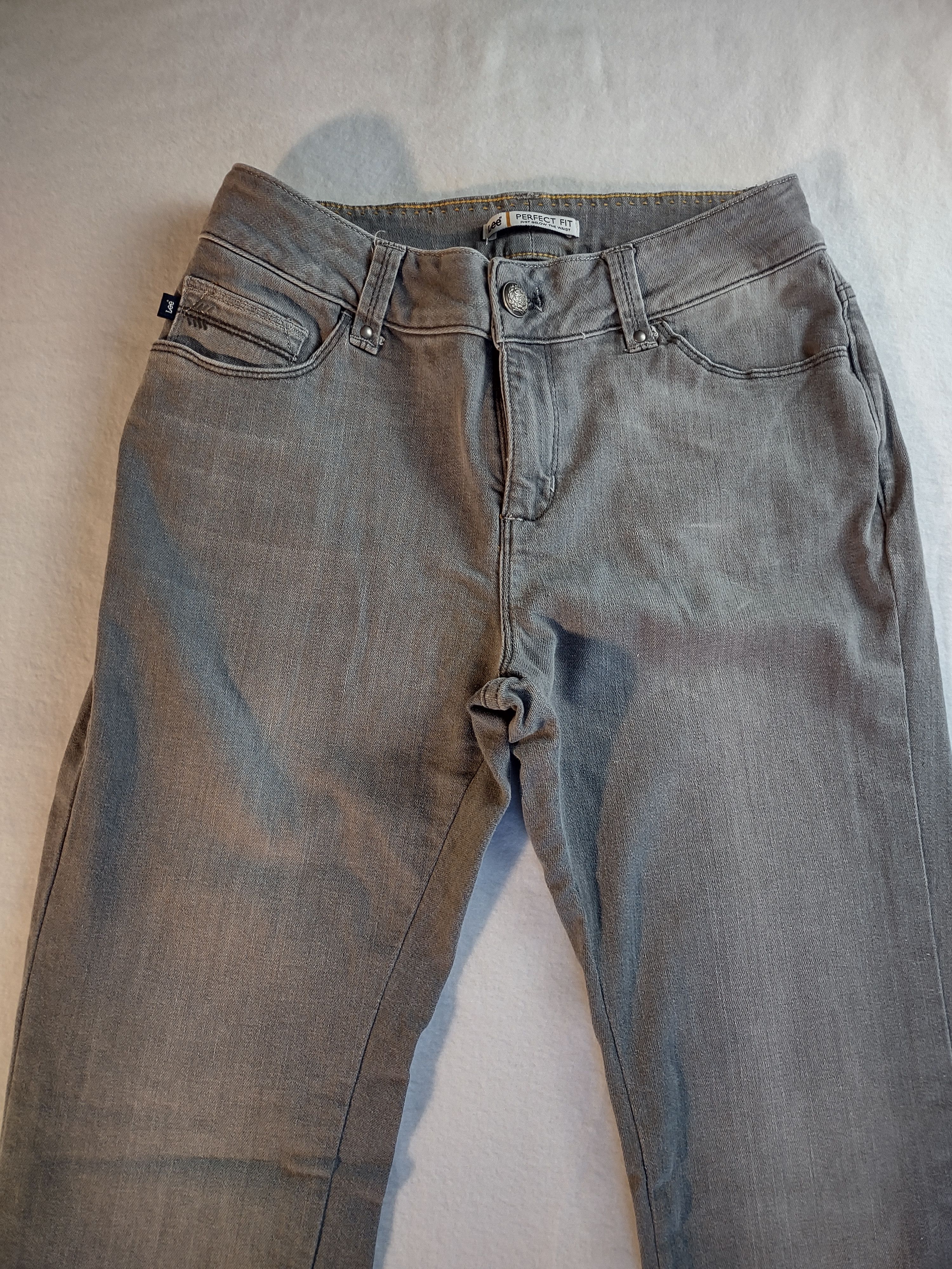 Lee Lee Perfect Fit Just Below Waist denim jeans gray ash wash Size 28" / US 6 / IT 42 - 12 Thumbnail