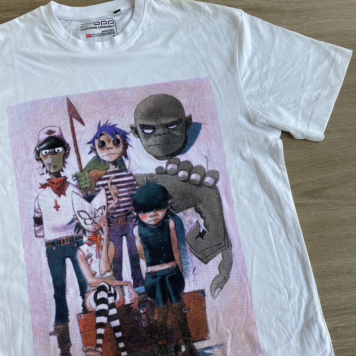 T-shirt Gorillaz fascia umana logo nuova ufficiale uomo blu navy