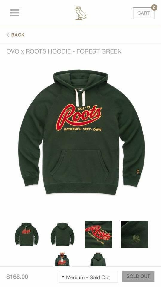 OVO x Roots Hoodie Forest Green Tops