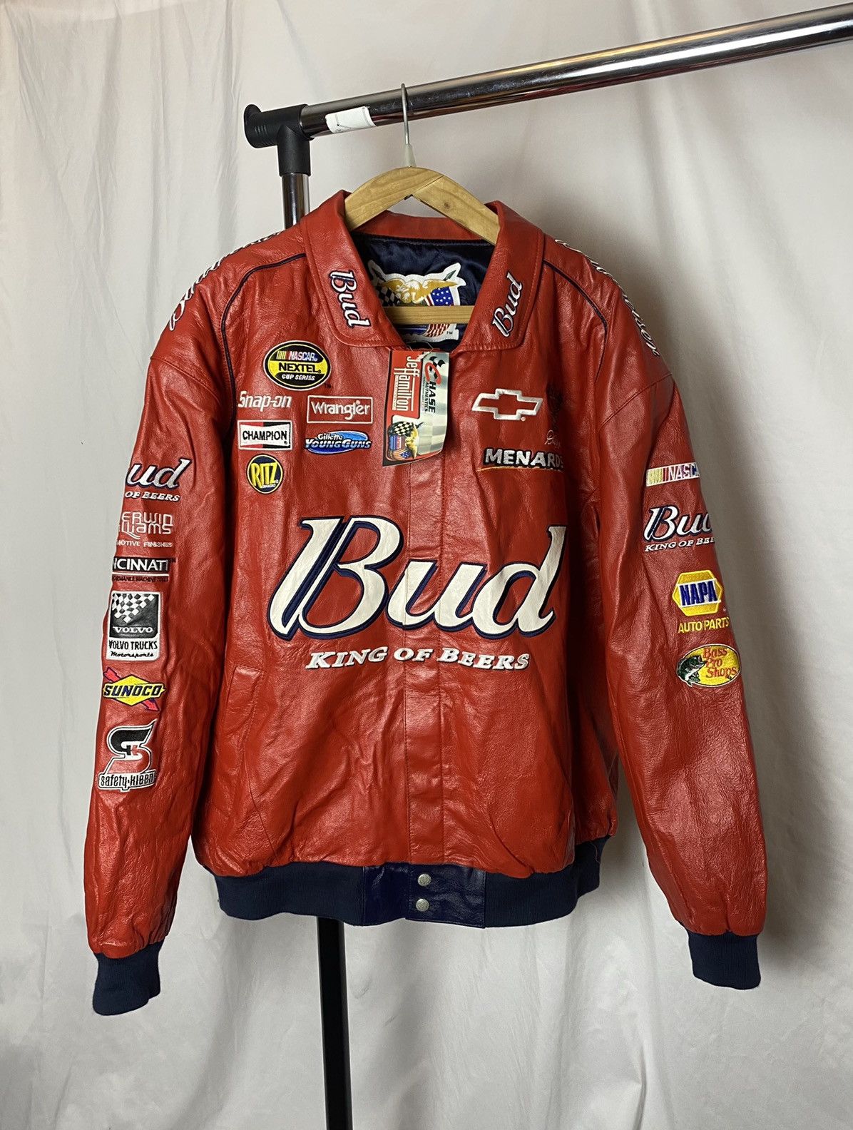 Vintage Vintage Budweiser Racing leather jacket | Grailed