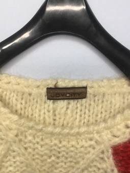 Aran Isles Knitwear × Other Vintage Joy City Knit Baggy Jumper Diamond Pullover Sweater Size US L / EU 52-54 / 3 - 4 Thumbnail