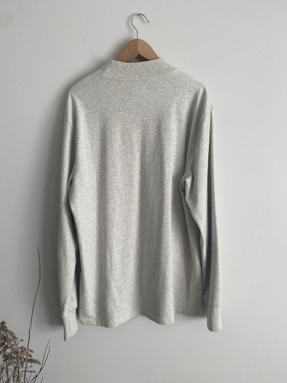 Aime Leon Dore Long Sleeve Heavy Cotton Grey Oatmeal Dime Pocket Mock Neck Size US XL / EU 56 / 4 - 3 Thumbnail