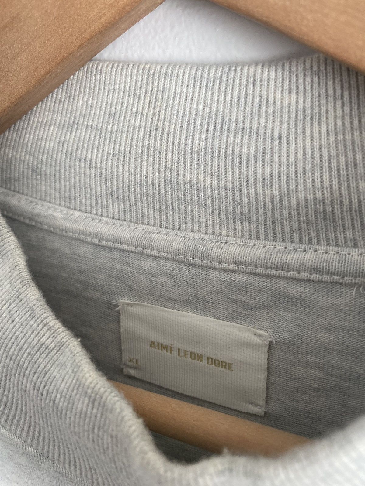 Aime Leon Dore Long Sleeve Heavy Cotton Grey Oatmeal Dime Pocket Mock Neck Size US XL / EU 56 / 4 - 2 Thumbnail