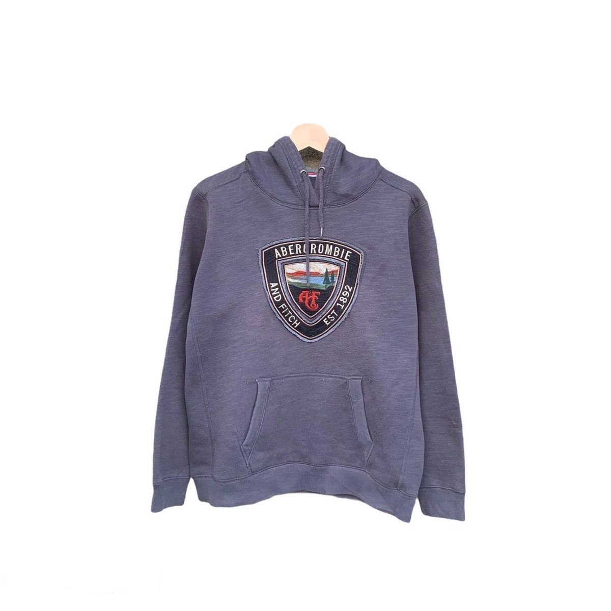 Abercrombie & Fitch × Vintage Vintage Abercrombie&Fitch Big Patches Pullover Faded Hooded Size US L / EU 52-54 / 3 - 1 Thumbnail