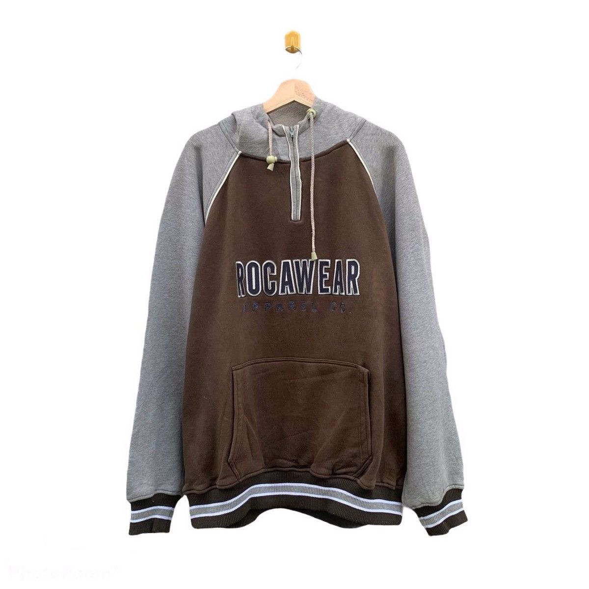 Japanese Brand × Rocawear × Vintage Vintage ROCAWEAR Spell Out Quarter Zip Baggy Pullover Sweat Size US XL / EU 56 / 4 - 1 Thumbnail