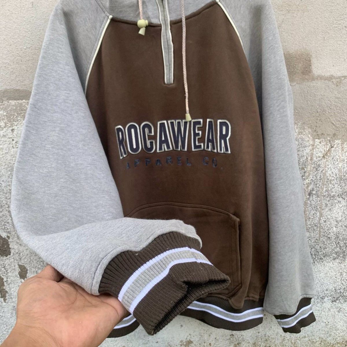 Japanese Brand × Rocawear × Vintage Vintage ROCAWEAR Spell Out Quarter Zip Baggy Pullover Sweat Size US XL / EU 56 / 4 - 5 Thumbnail