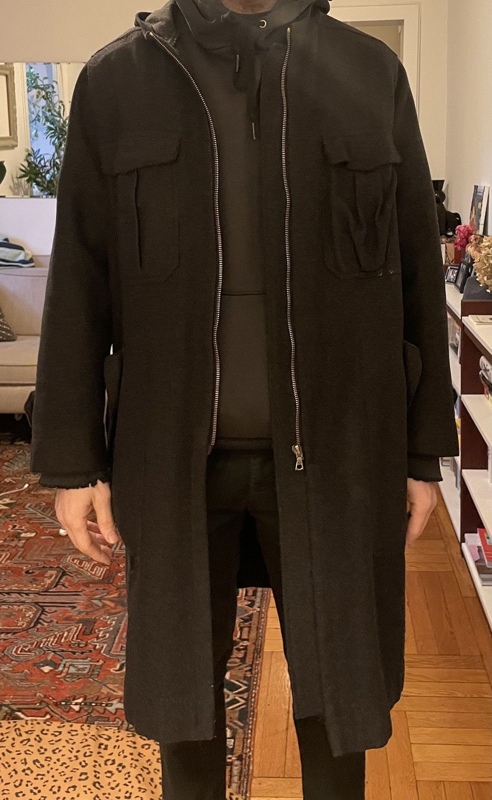 Dries Van Noten Archive 90s Wool Military Coat - Outerwear