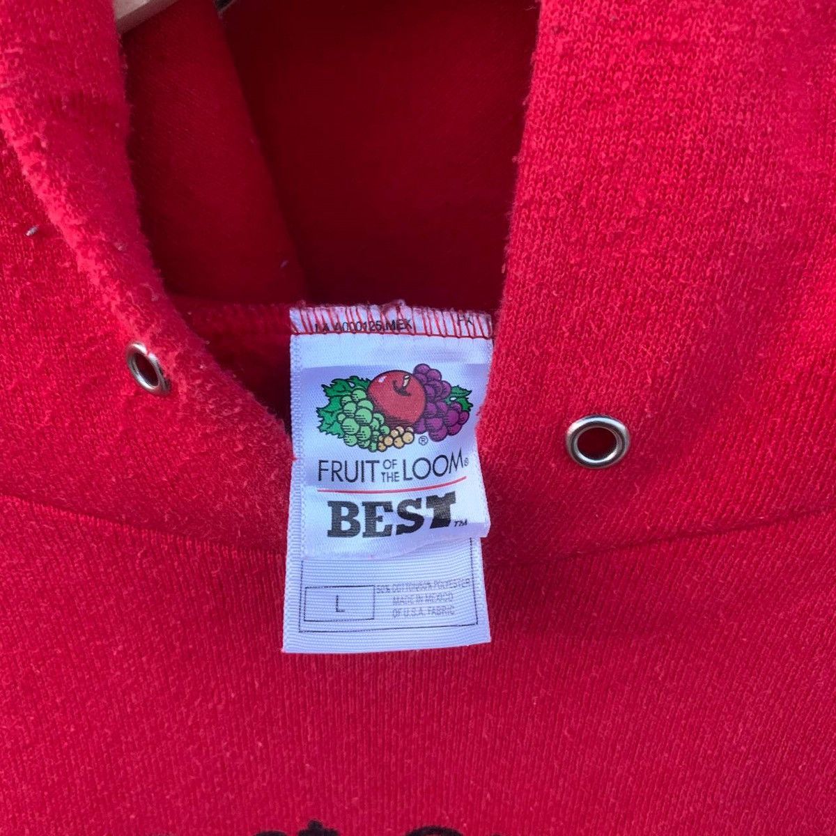 Fruit Of The Loom × Vintage 90s Hooded Pullover Sweatshirts Large Size Size US L / EU 52-54 / 3 - 5 Thumbnail