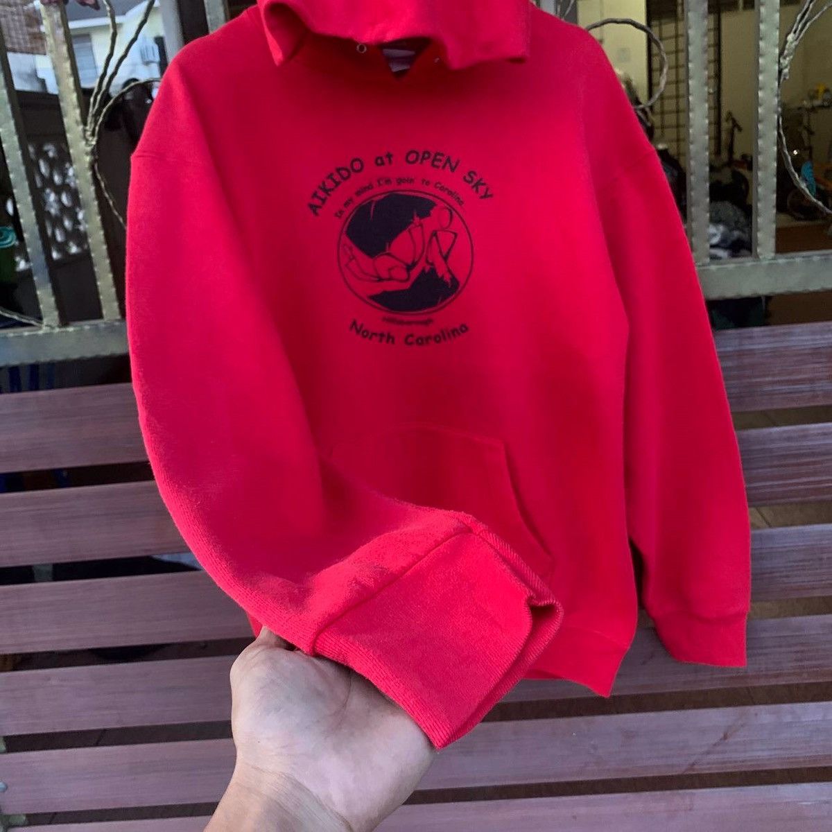 Fruit Of The Loom × Vintage 90s Hooded Pullover Sweatshirts Large Size Size US L / EU 52-54 / 3 - 4 Thumbnail