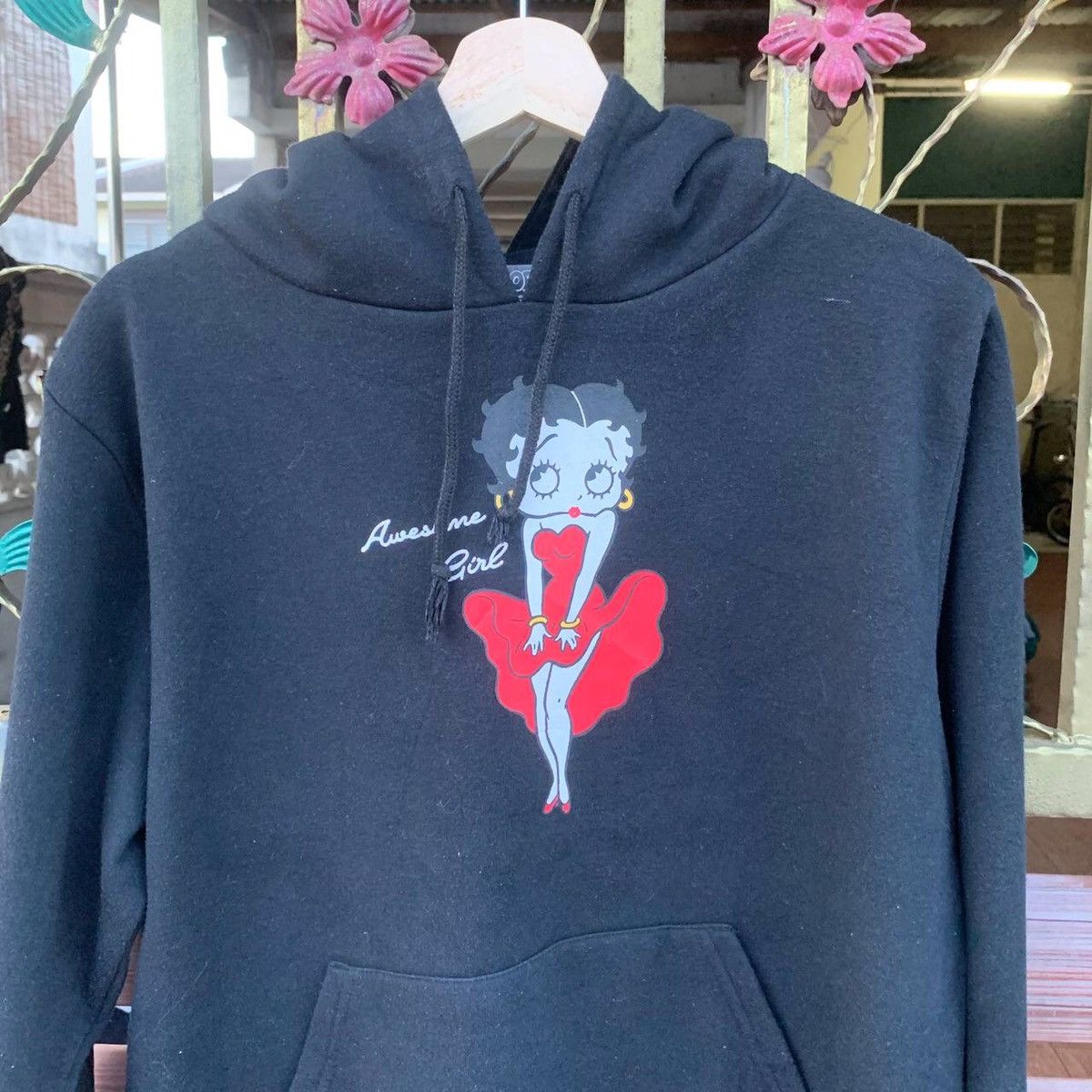 Vintage Vintage Betty Boop Black Hooded Pullover Sweatshirts Size US M / EU 48-50 / 2 - 4 Thumbnail