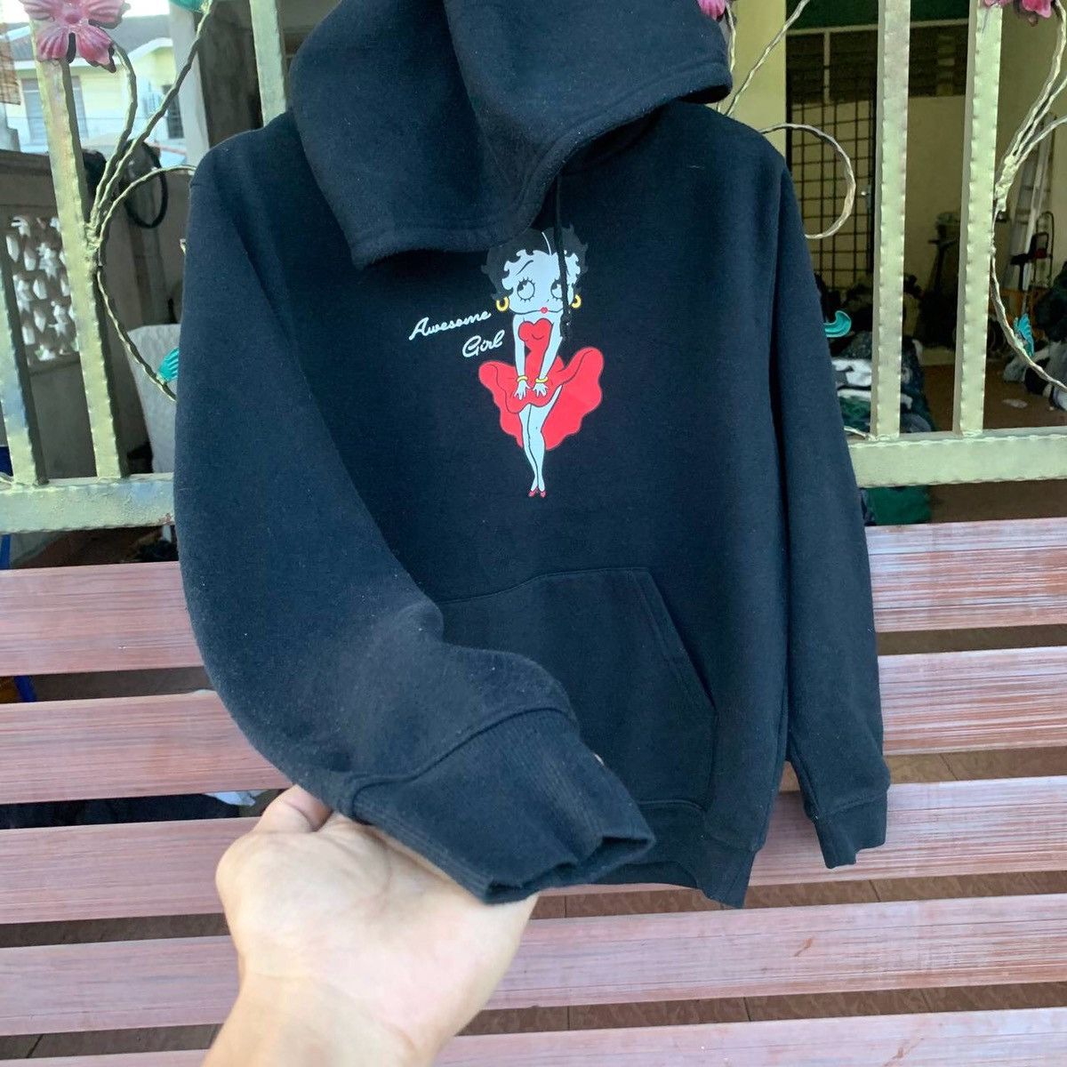 Vintage Vintage Betty Boop Black Hooded Pullover Sweatshirts Size US M / EU 48-50 / 2 - 3 Thumbnail