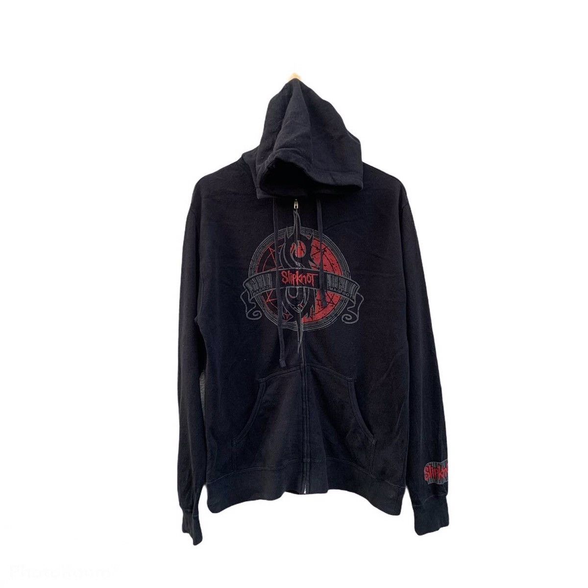 Band Tees × Slipknot × Vintage Vintage Slipknot Metal Band Hooded Pullover Sweatshirts Size US M / EU 48-50 / 2 - 1 Thumbnail