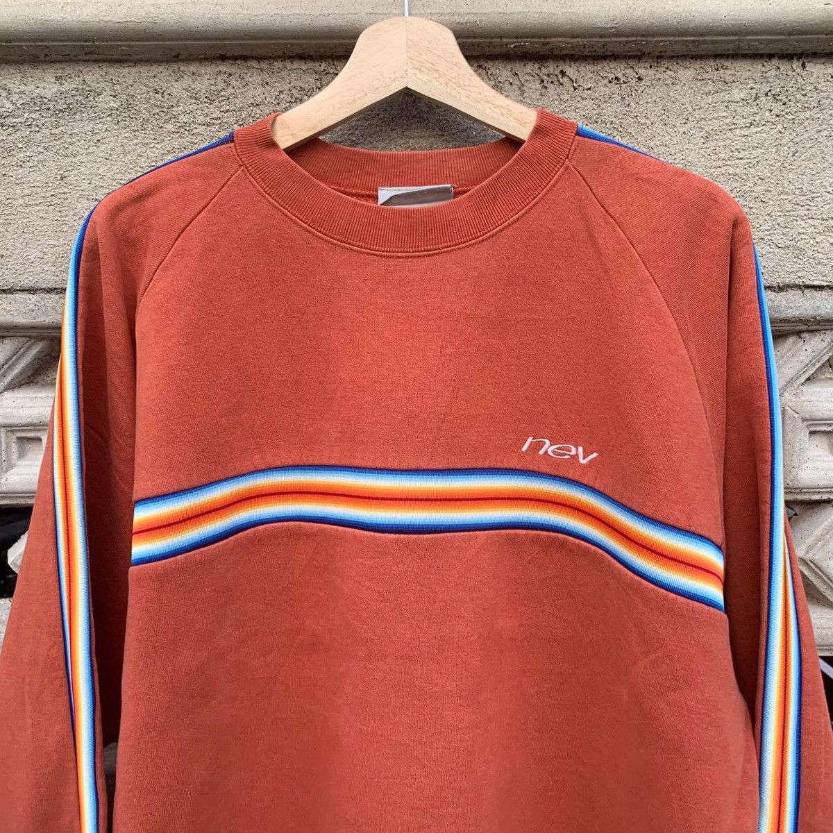 Rainbow × Vintage Vintage Nev Rainbow Striped Crewneck Pullover Sweatshirts Size US L / EU 52-54 / 3 - 3 Thumbnail