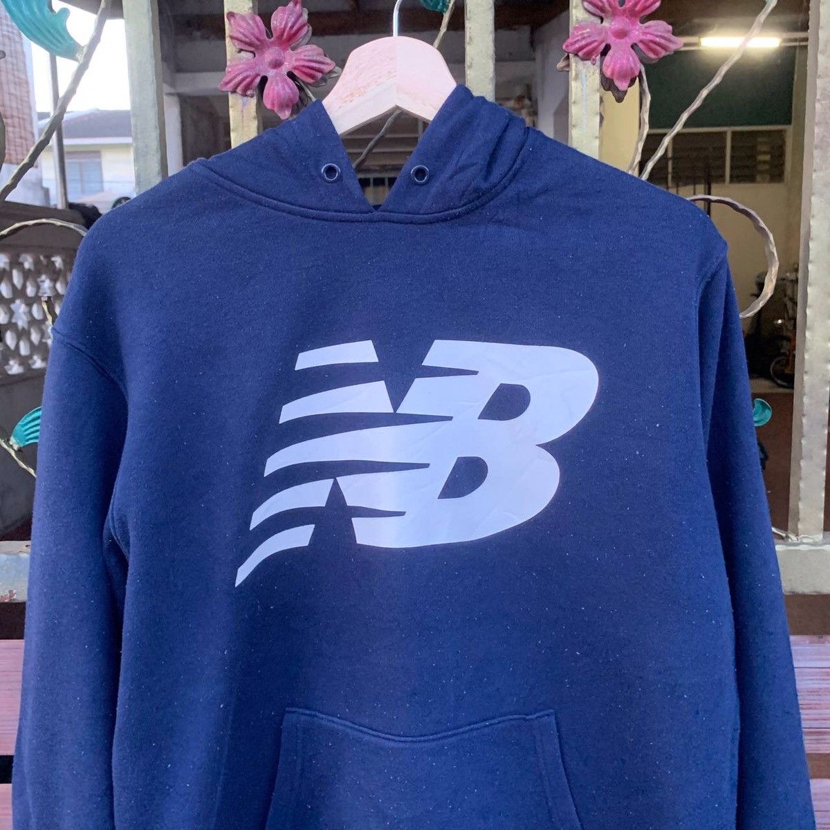 New Balance × Vintage 🔥BESTOFFER🔥Vintage New Balance Big Logo Hooded Sweatshirts Size US L / EU 52-54 / 3 - 3 Thumbnail