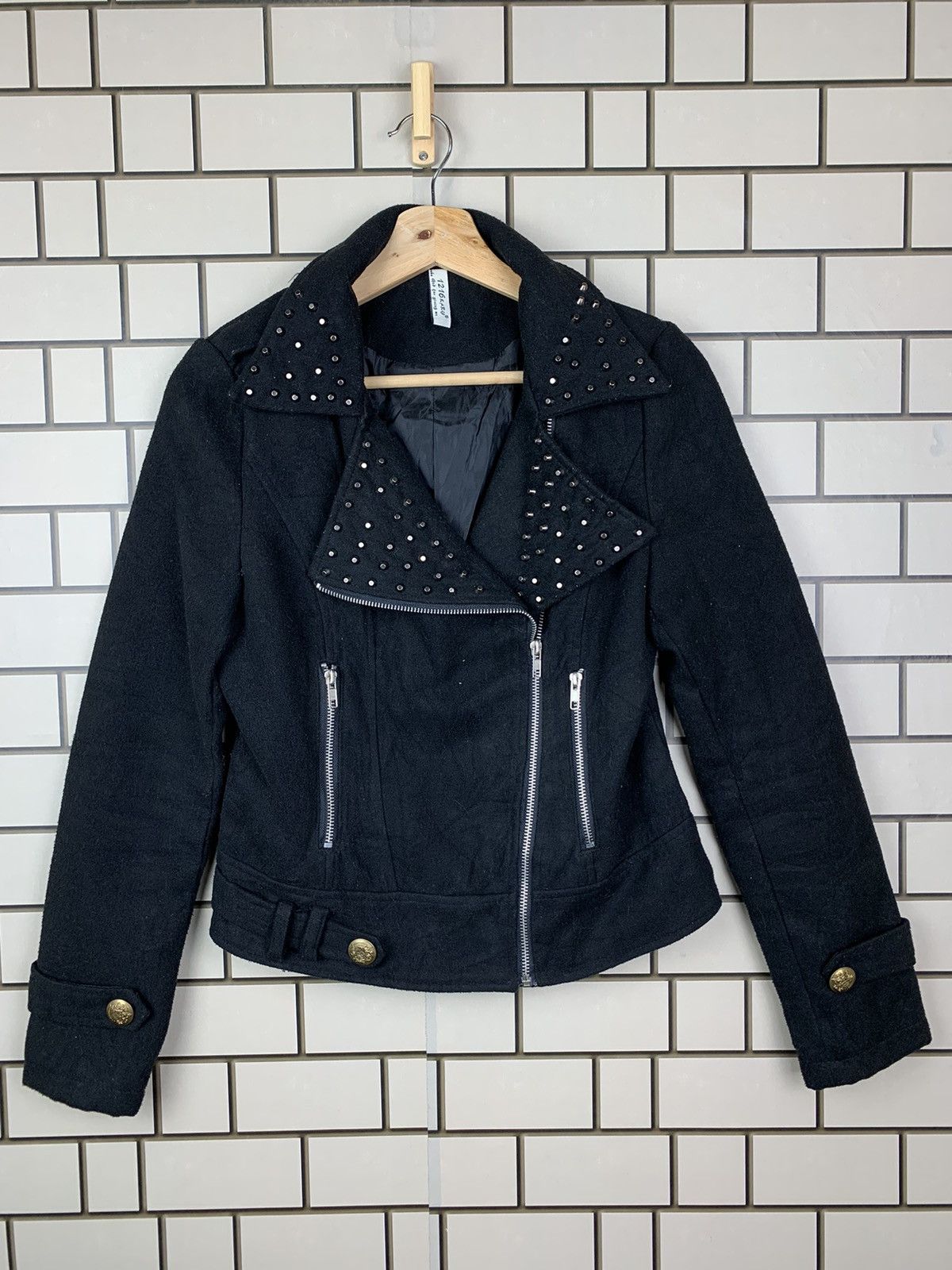 Japanese Brand 1216 Kary Double Breasted Punk Design Jacket