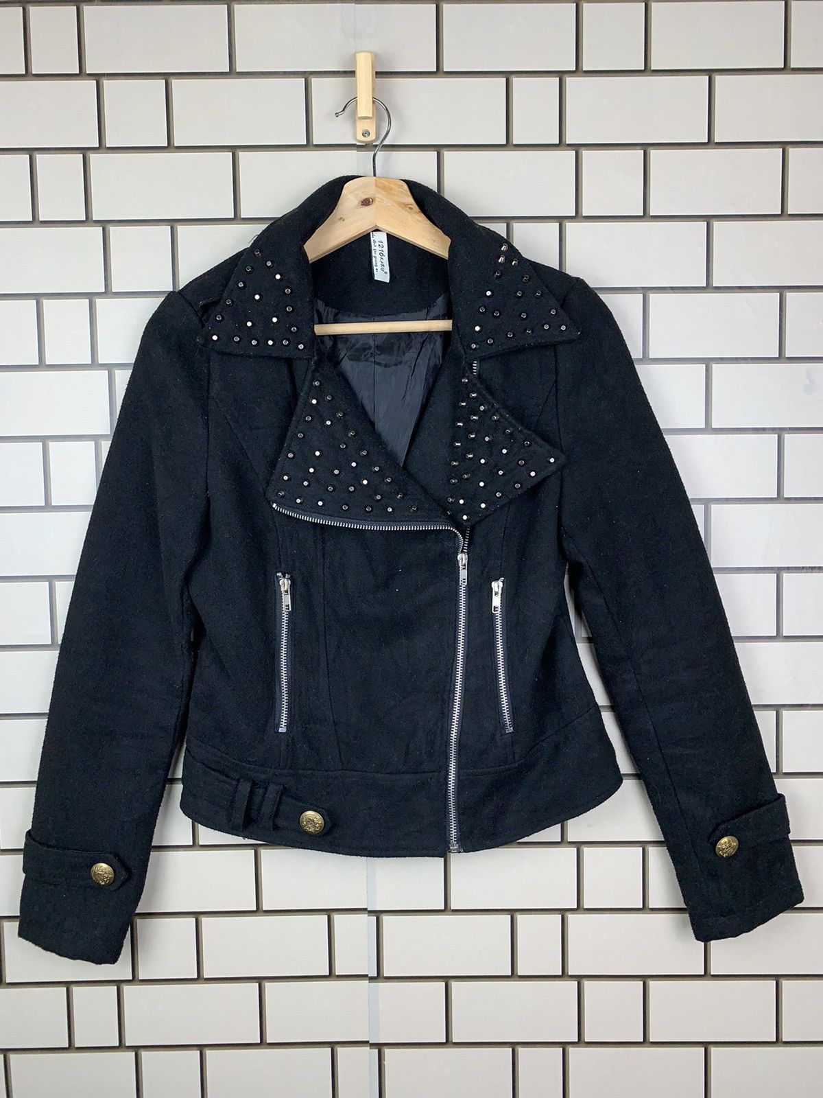Japanese Brand × Vintage Japanese Brand 1216 Kary Double Breasted Punk Design Jacket Size US S / EU 44-46 / 1 - 3 Thumbnail