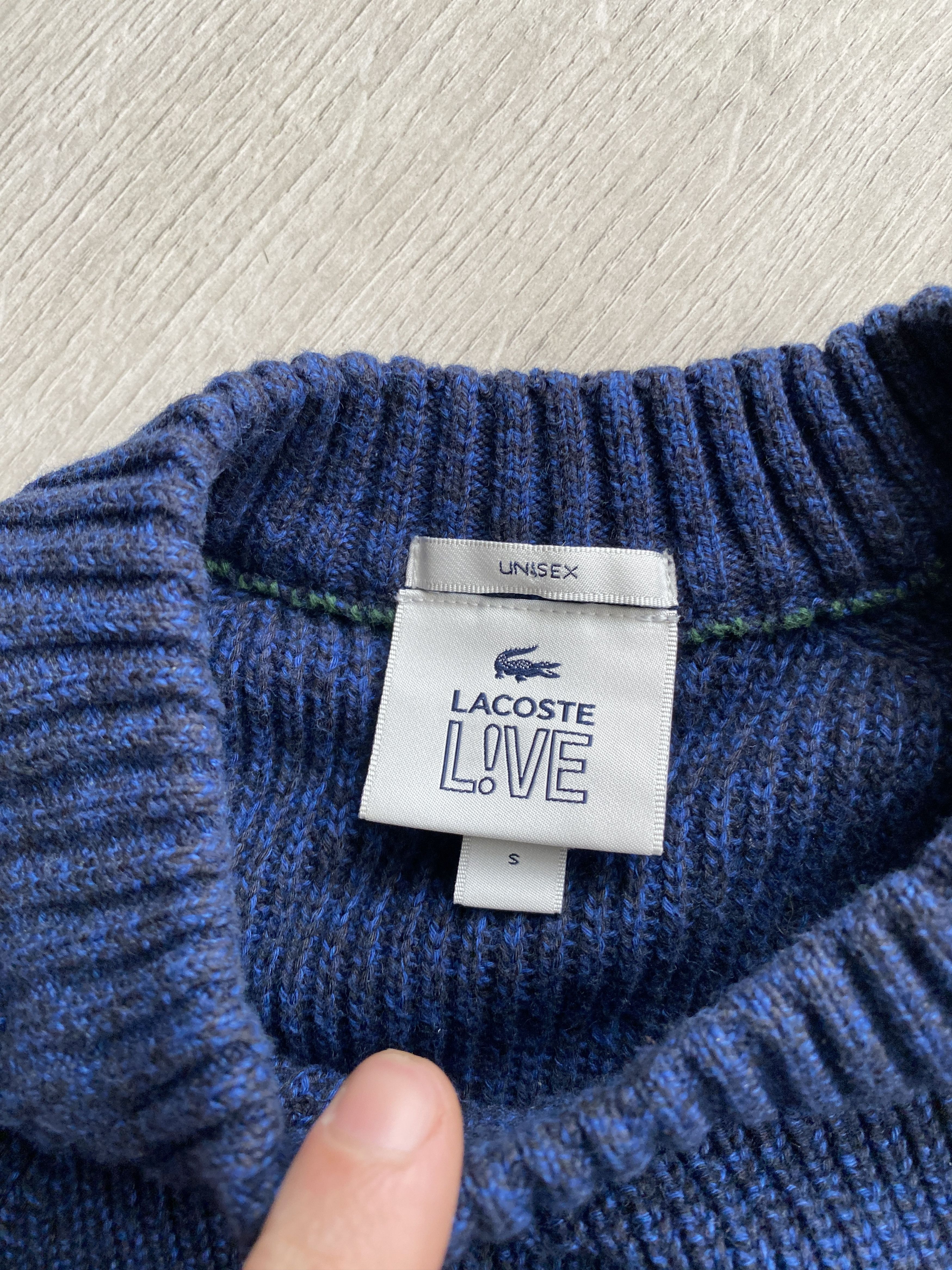 Lacoste Lacoste LIVE Flecked Ribbed Cotton Crew Neck Sweater Size US S / EU 44-46 / 1 - 3 Thumbnail