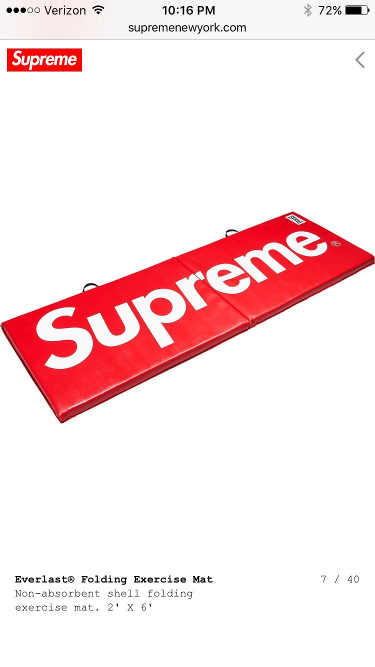 Supreme Supreme®/Everlast® Folding Exercise Mat 2' x 6' | Grailed