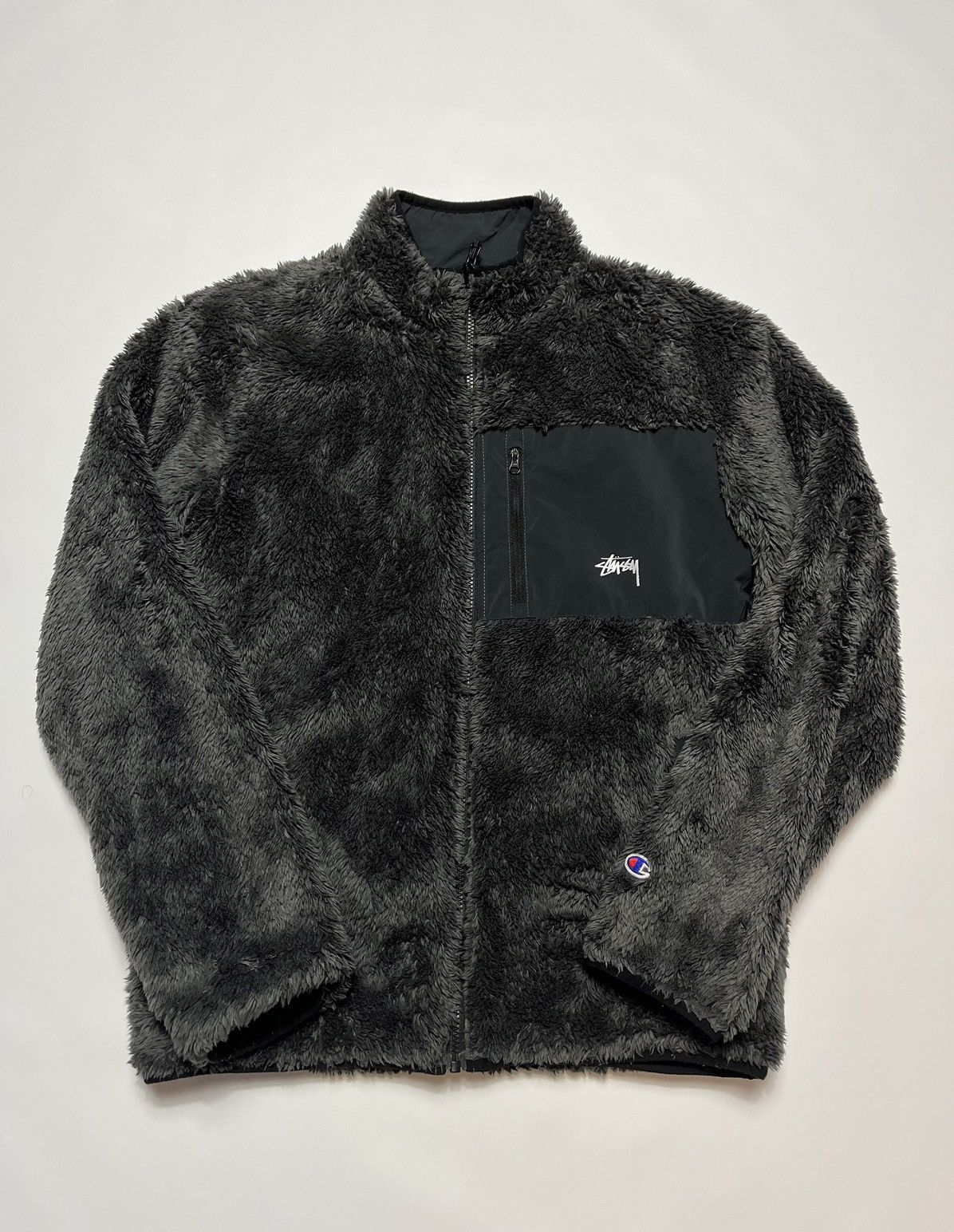 Stussy Stussy x Champion reversible sherpa fleece jacket 2016