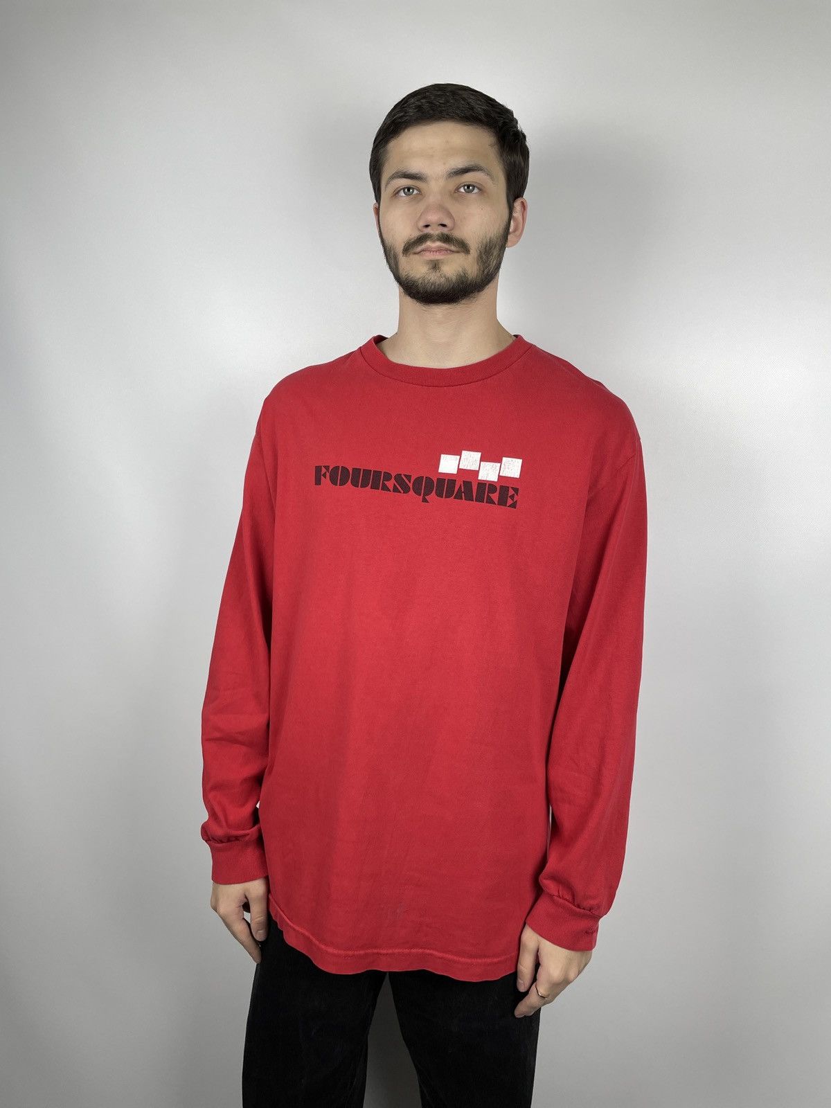 FOURSQUARE × Japanese Brand × Vintage Vintage Foursquare Long Sleeve T-Shirt Size US L / EU 52-54 / 3 - 1 Thumbnail