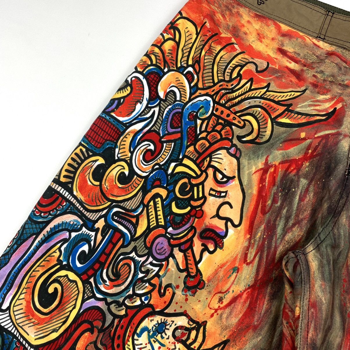 O'Neill 🥩 Vintage O’Neill Crazy Short Full Art Print Indians Size US 36 / EU 52 - 6 Thumbnail