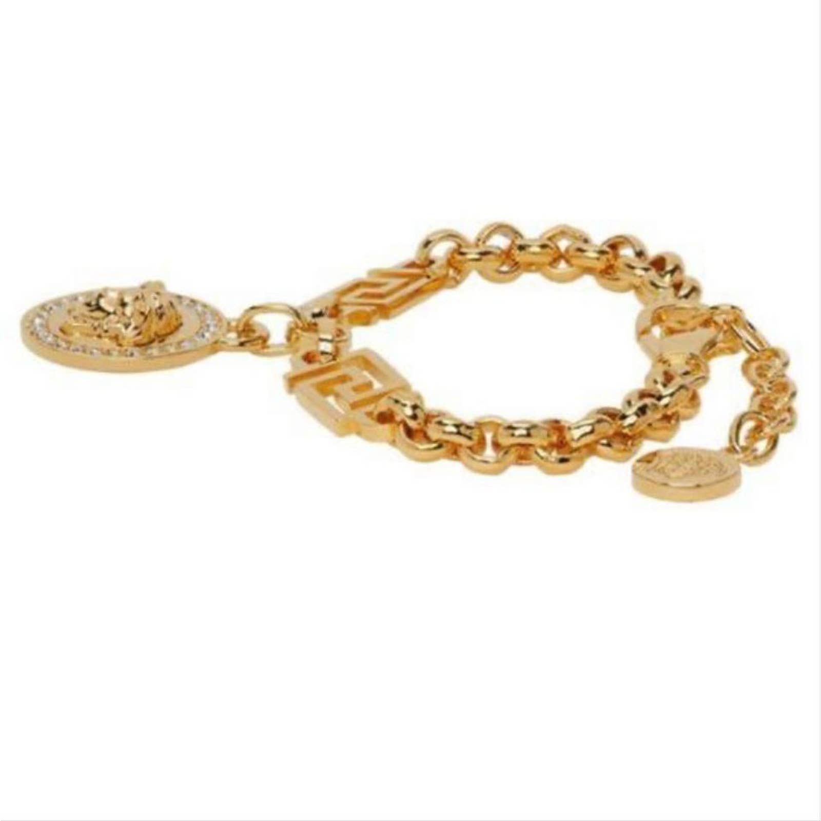 Versace Medusa crystal embellished Greca chain bracelet Size ONE SIZE - 4 Thumbnail
