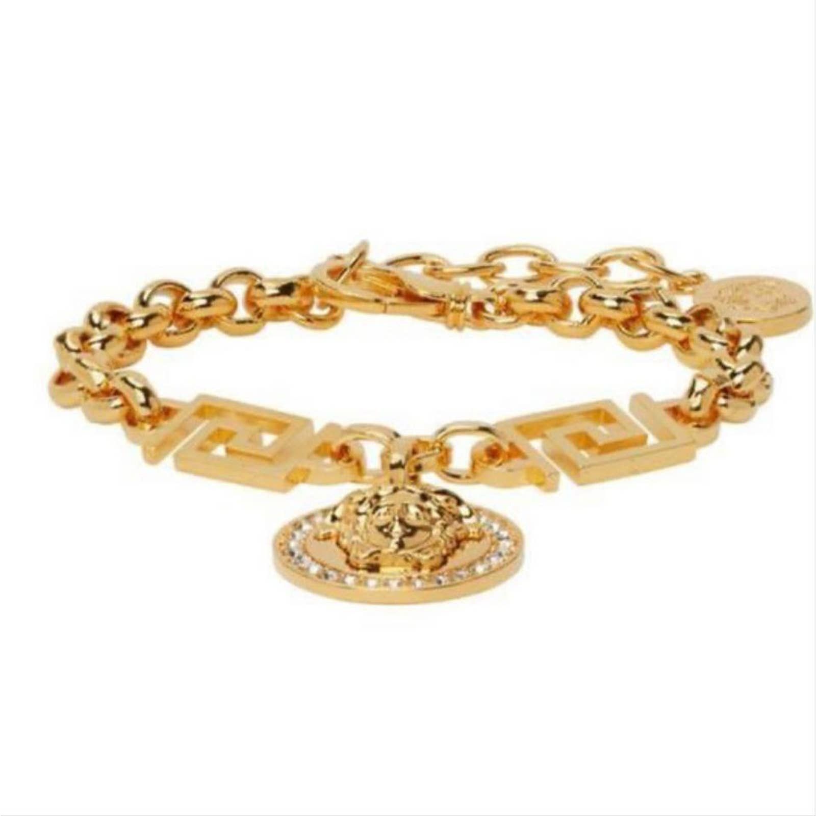 Versace Medusa crystal embellished Greca chain bracelet Size ONE SIZE - 3 Thumbnail