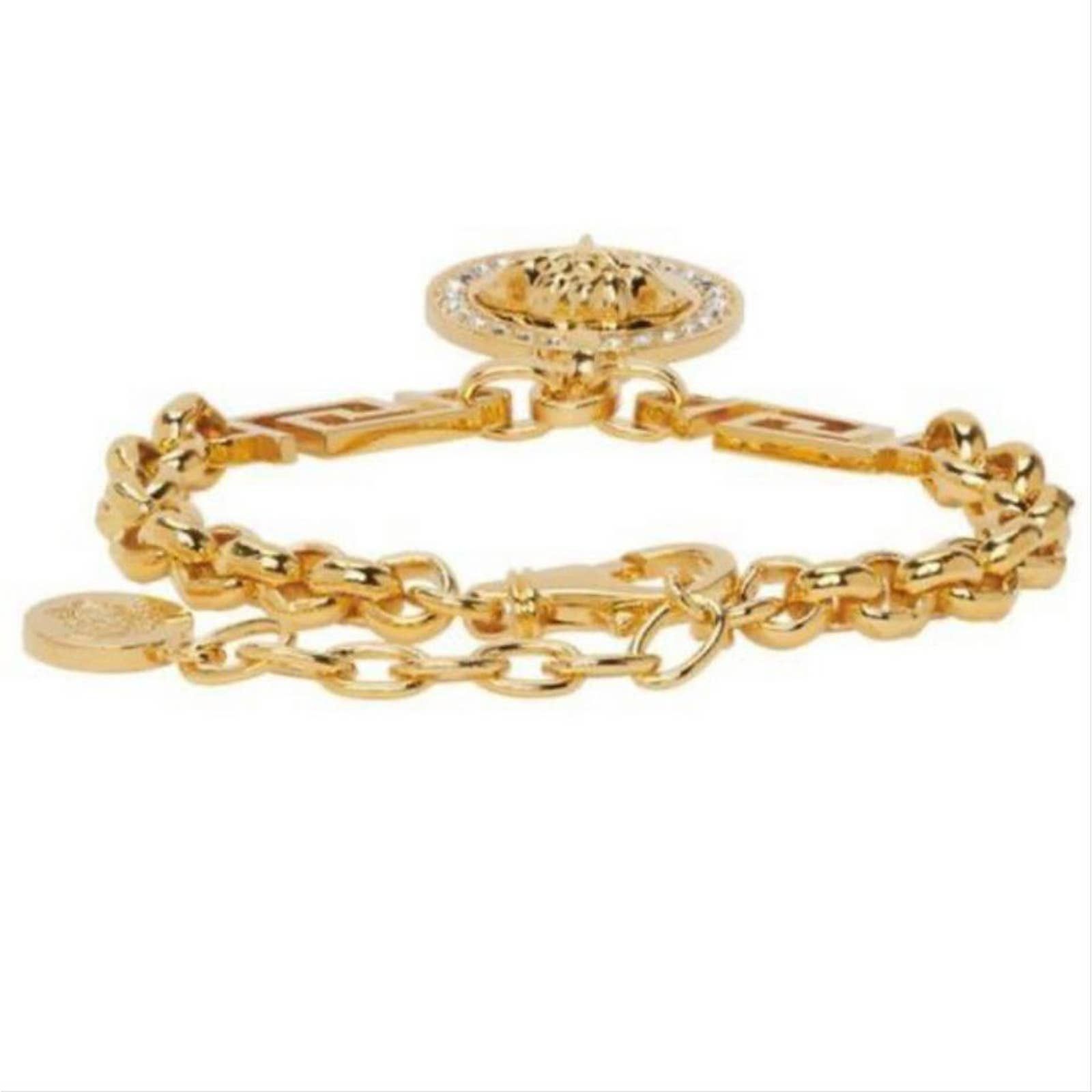 Versace Medusa crystal embellished Greca chain bracelet Size ONE SIZE - 5 Thumbnail