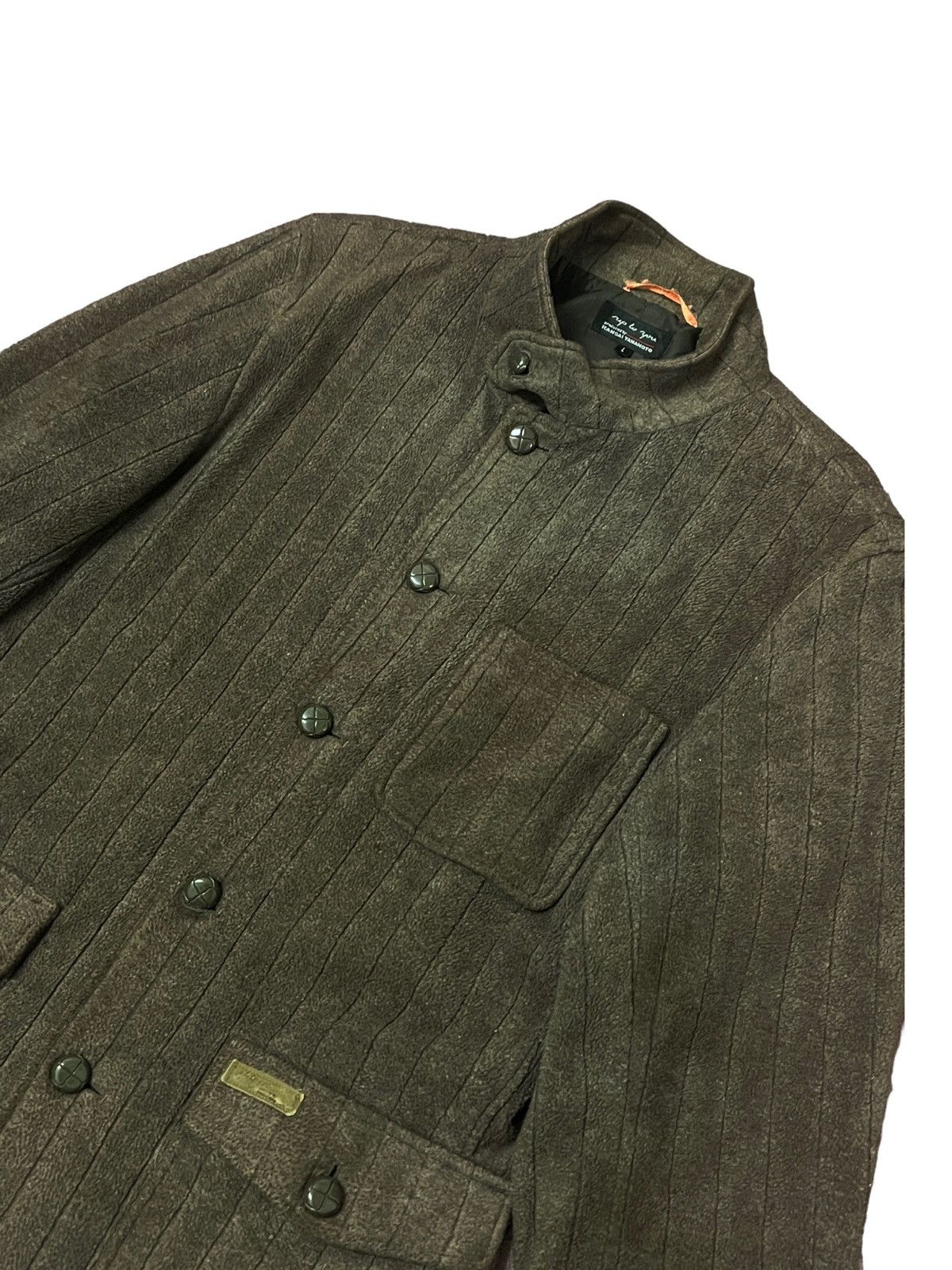 If Six Was Nine Vintage Kansai Yamamoto Pinstripe Wool Stand CollarJacket Size US M / EU 48-50 / 2 - 2 Thumbnail