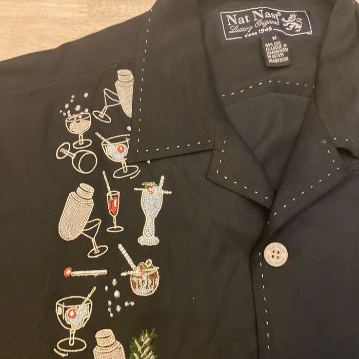 Chemise Homme Vintage NAT NAST En Soie Brodée - Taille L - Édition Limitée - Parfait état