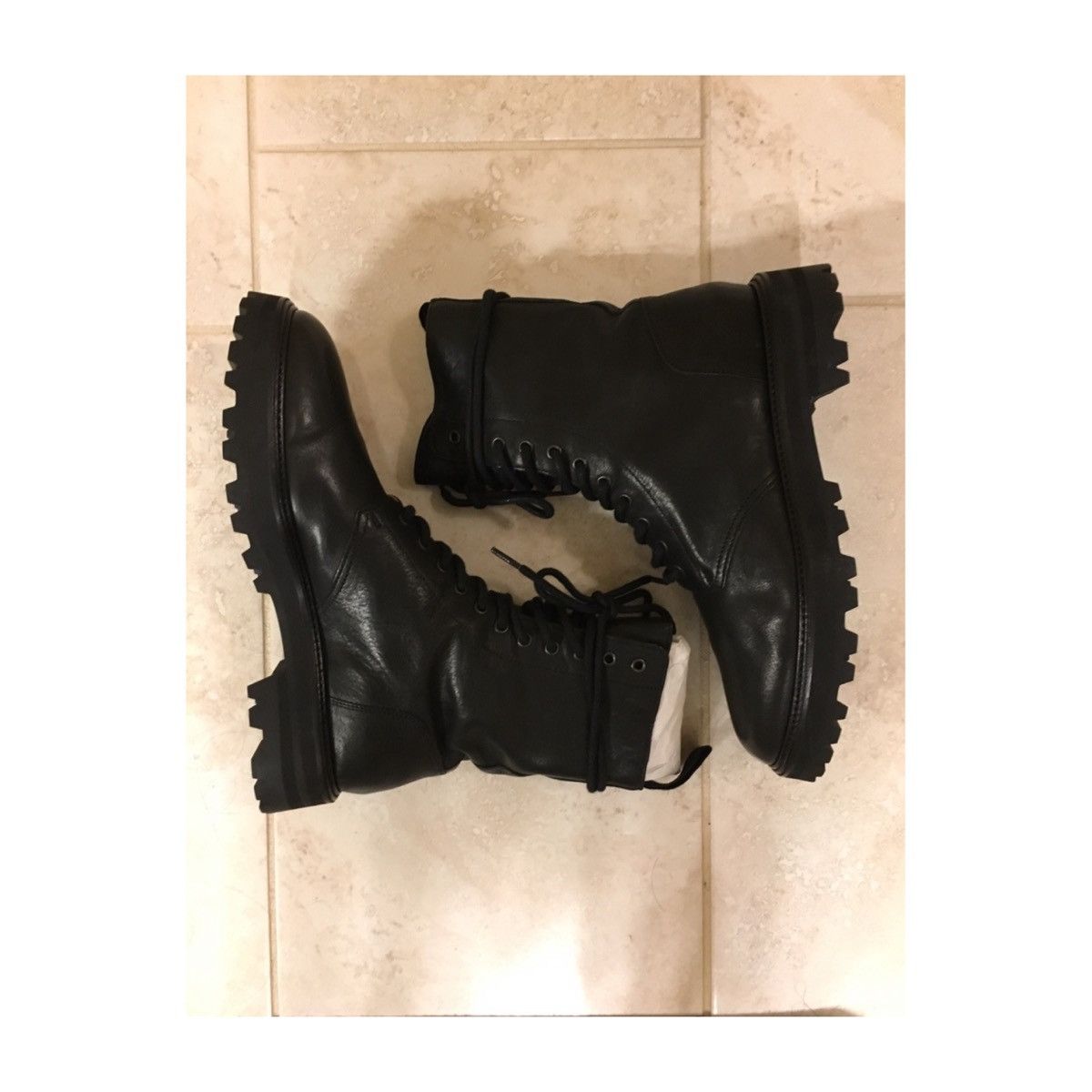Maison Margiela Maison Margiela black leather combat boots (US10) Size US 10 / EU 43 - 4 Thumbnail