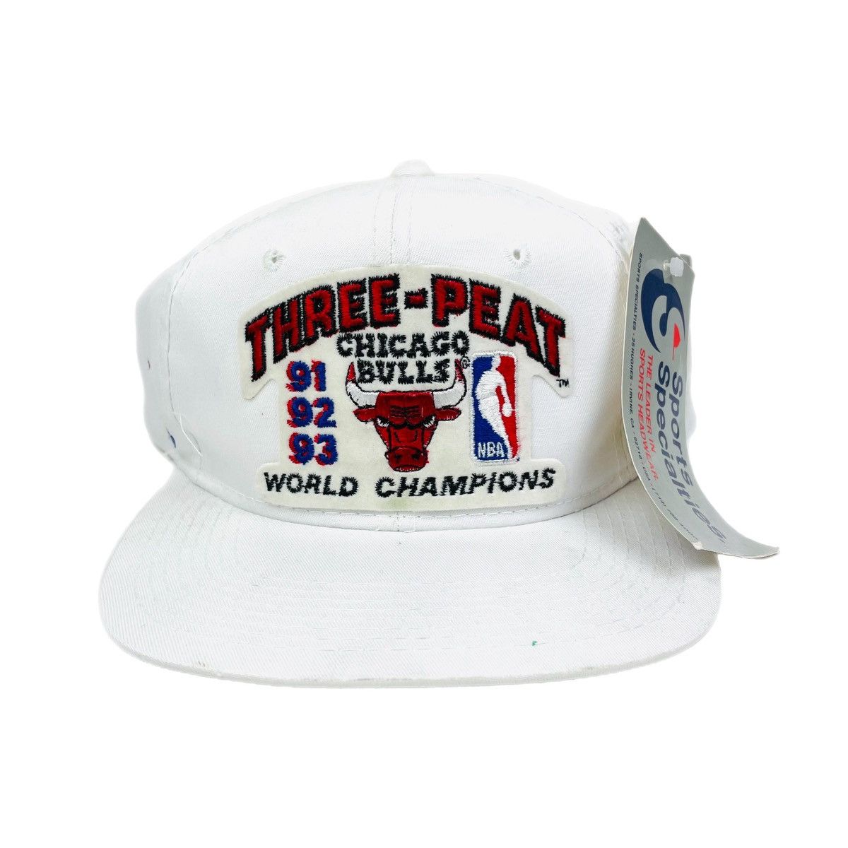 NBA × Sports Specialties × Vintage Vintage Chicago Bulls Sports Specialties 3 Peat SnapBack Hat Size ONE SIZE - 1 Thumbnail
