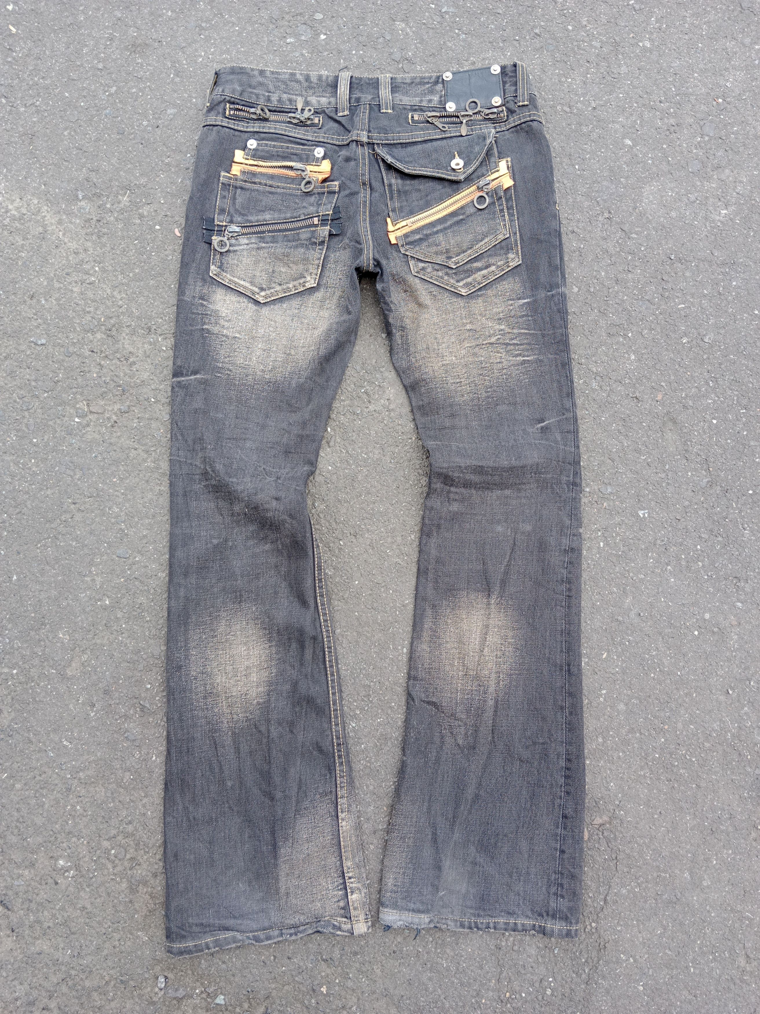 Japanese Brand Semantic Design MultiZipper Flare Jeans Size US 32 / EU 48 - 2 Thumbnail