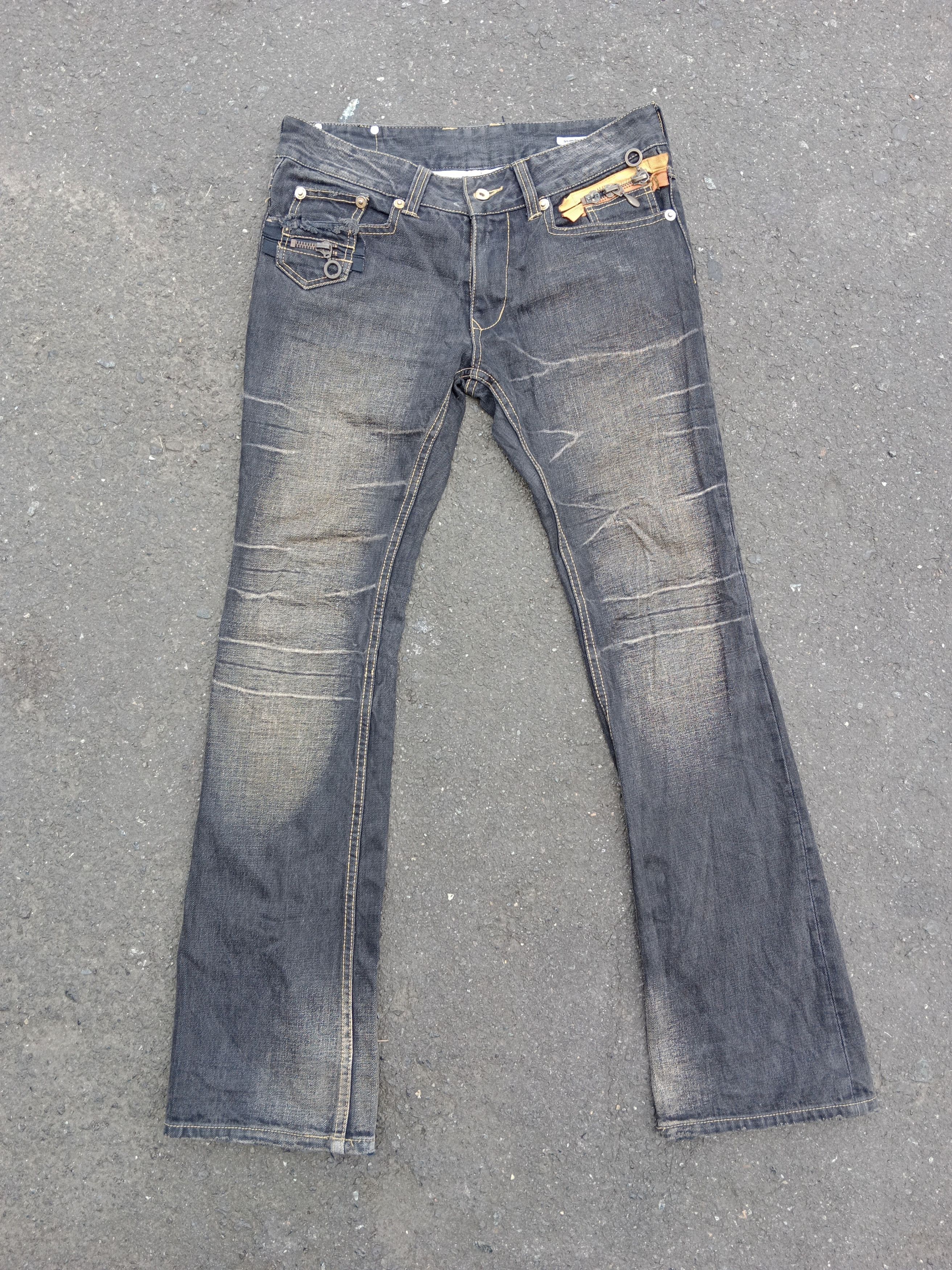 Japanese Brand Semantic Design MultiZipper Flare Jeans Size US 32 / EU 48 - 4 Thumbnail