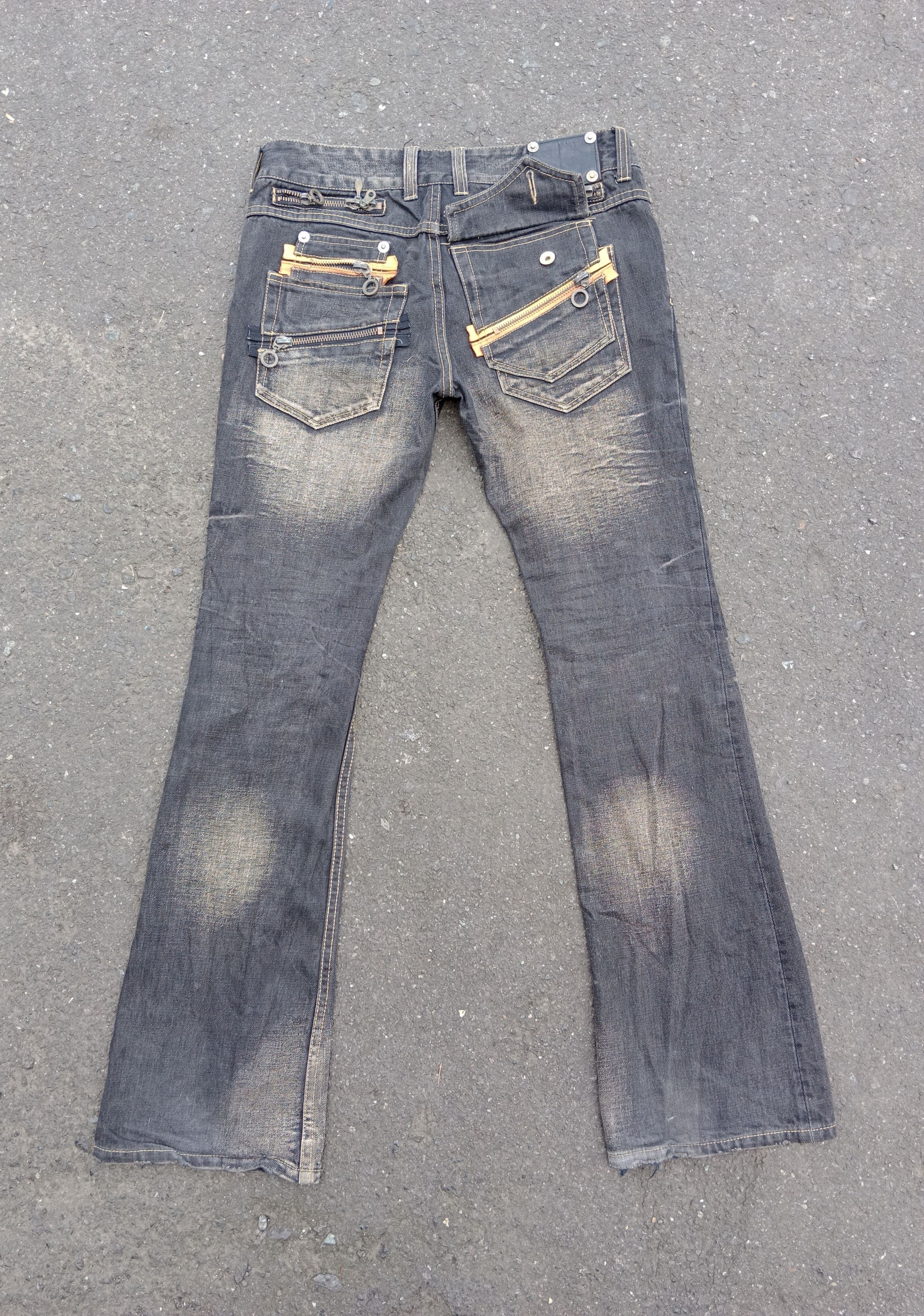 Japanese Brand Semantic Design MultiZipper Flare Jeans Size US 32 / EU 48 - 3 Thumbnail