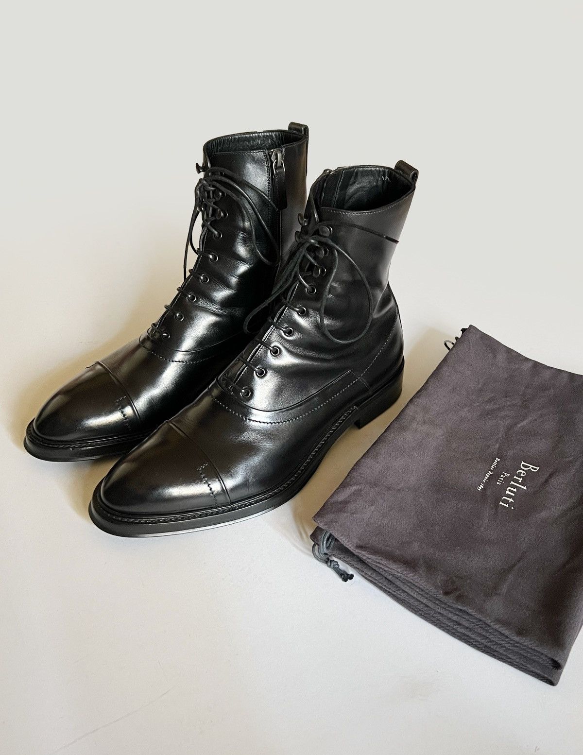 Berluti 'eris' Lace-up Ankle Boots Black for Men