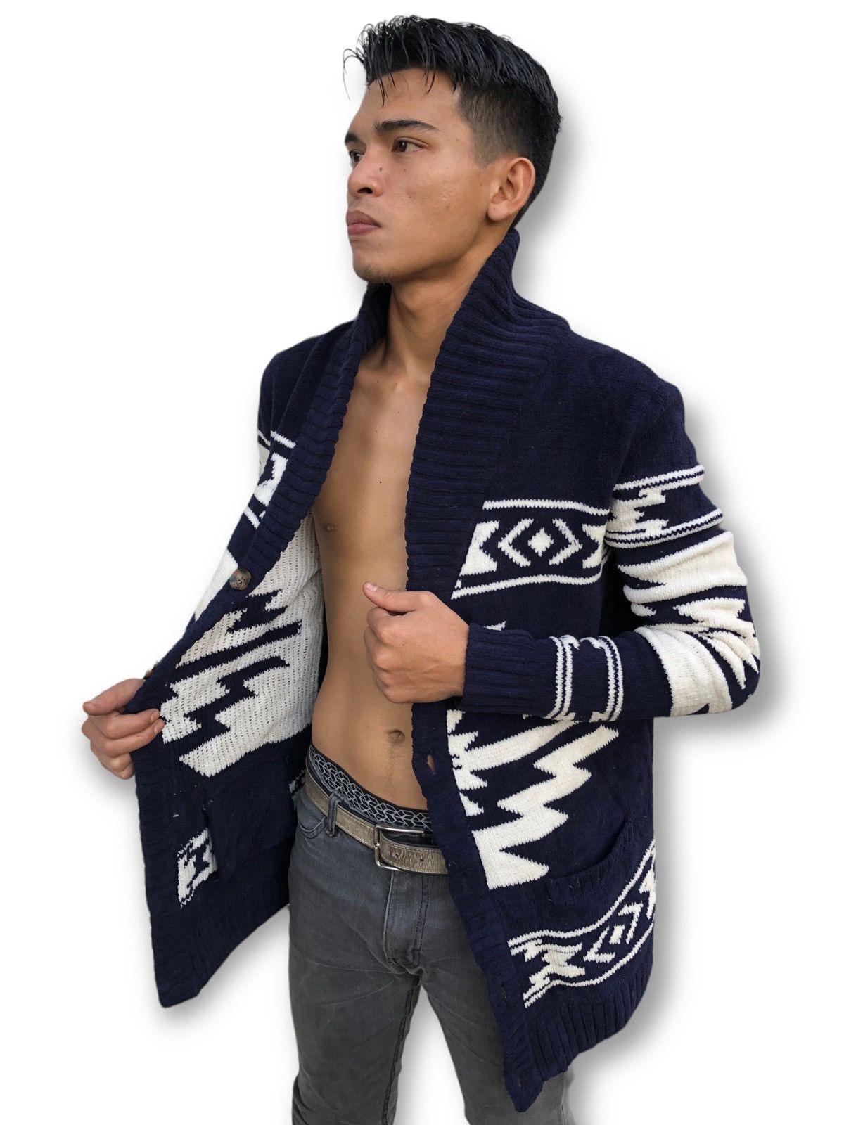 Aran Isles Knitwear 🔥Vintage Sucka Clothing Native/Navajo Knitwear Button Jacket Size US L / EU 52-54 / 3 - 4 Thumbnail