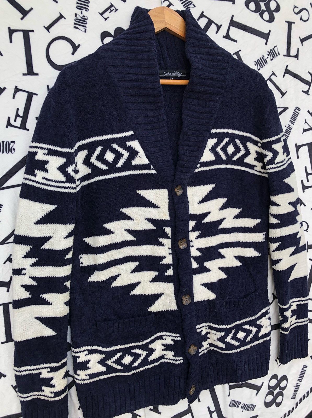 Aran Isles Knitwear 🔥Vintage Sucka Clothing Native/Navajo Knitwear Button Jacket Size US L / EU 52-54 / 3 - 7 Thumbnail