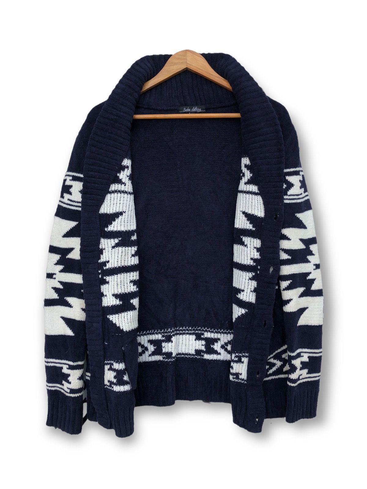 Aran Isles Knitwear 🔥Vintage Sucka Clothing Native/Navajo Knitwear Button Jacket Size US L / EU 52-54 / 3 - 3 Thumbnail