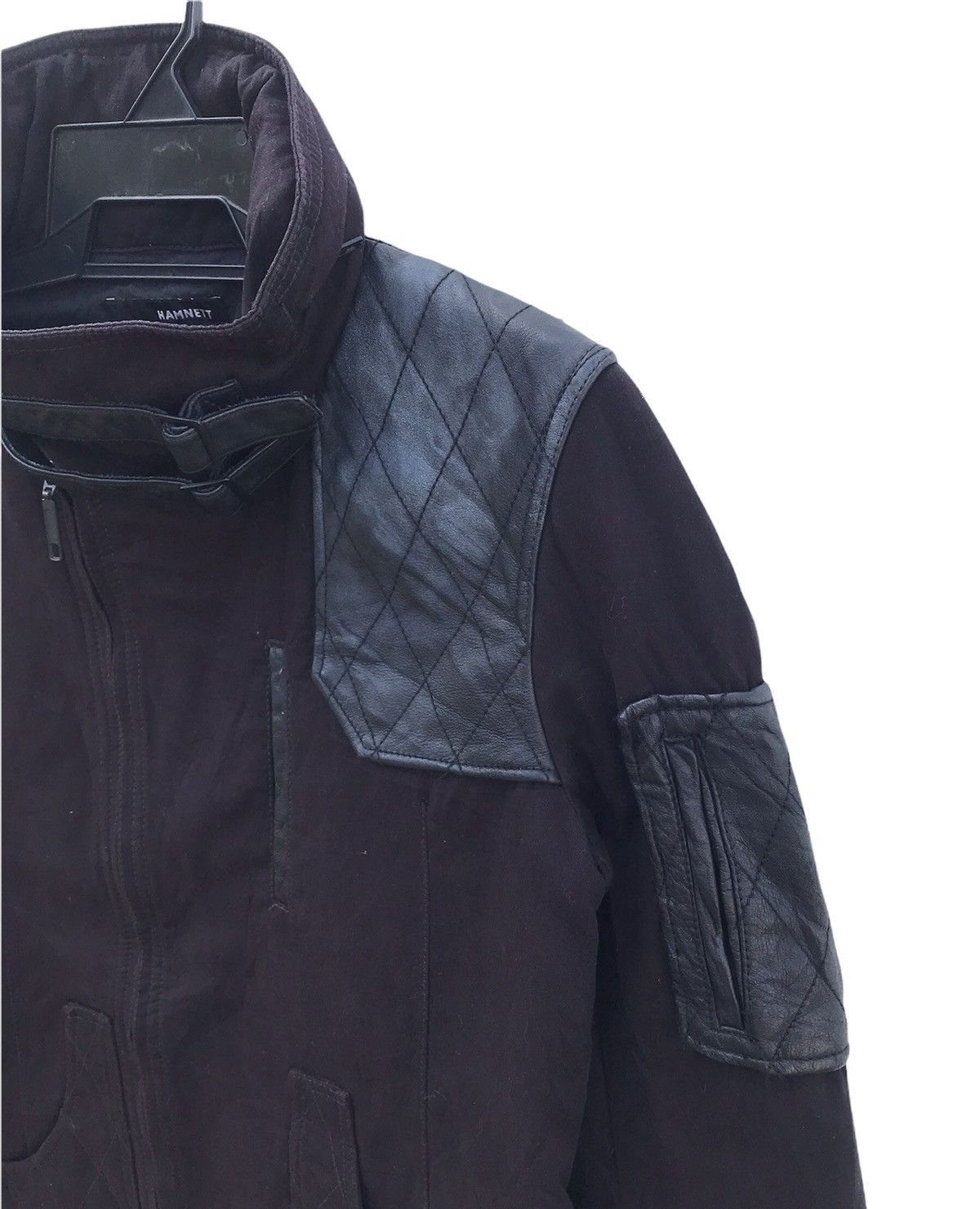 Katharine Hamnett London Katherine Hamnett trim with leather wool jacket Size US L / EU 52-54 / 3 - 3 Thumbnail