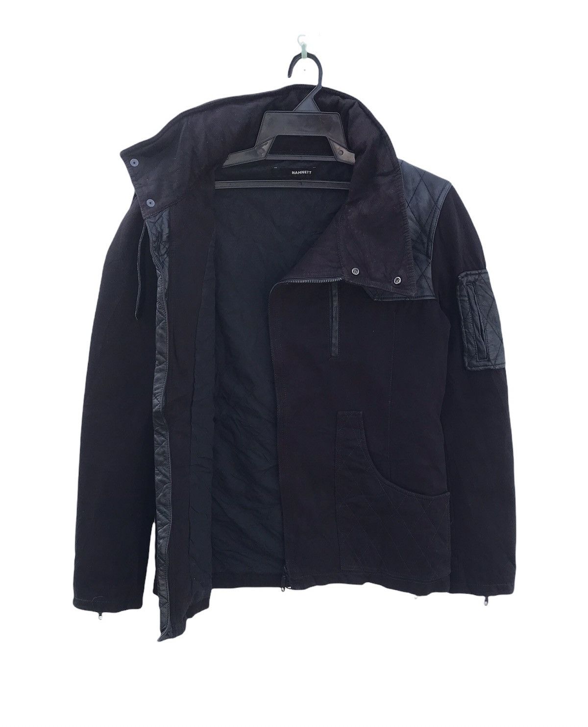 Katharine Hamnett London Katherine Hamnett trim with leather wool jacket Size US L / EU 52-54 / 3 - 4 Thumbnail