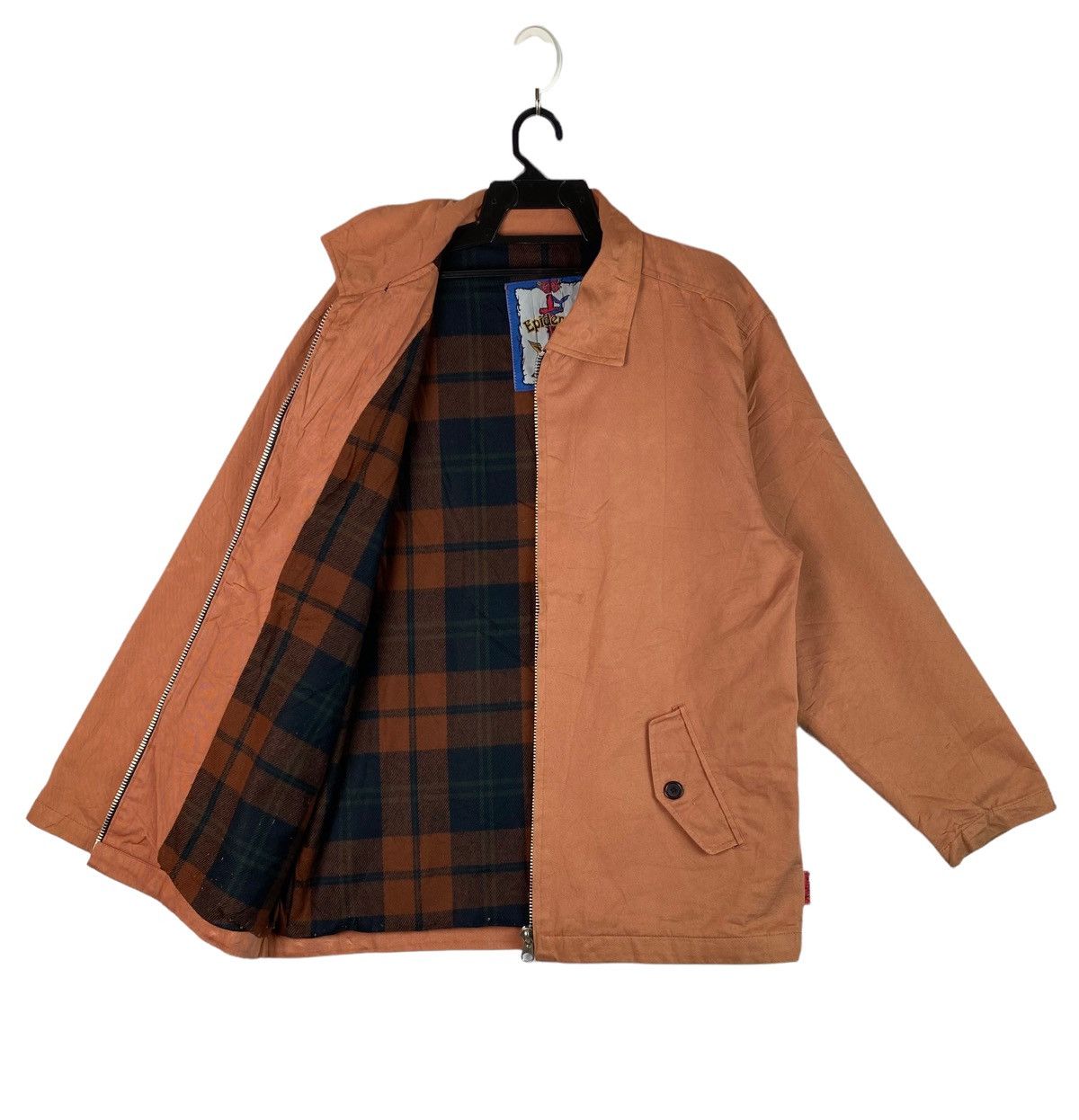 Vtg 90s EPIDEMIC workwear plaid checkered lining zip jacket