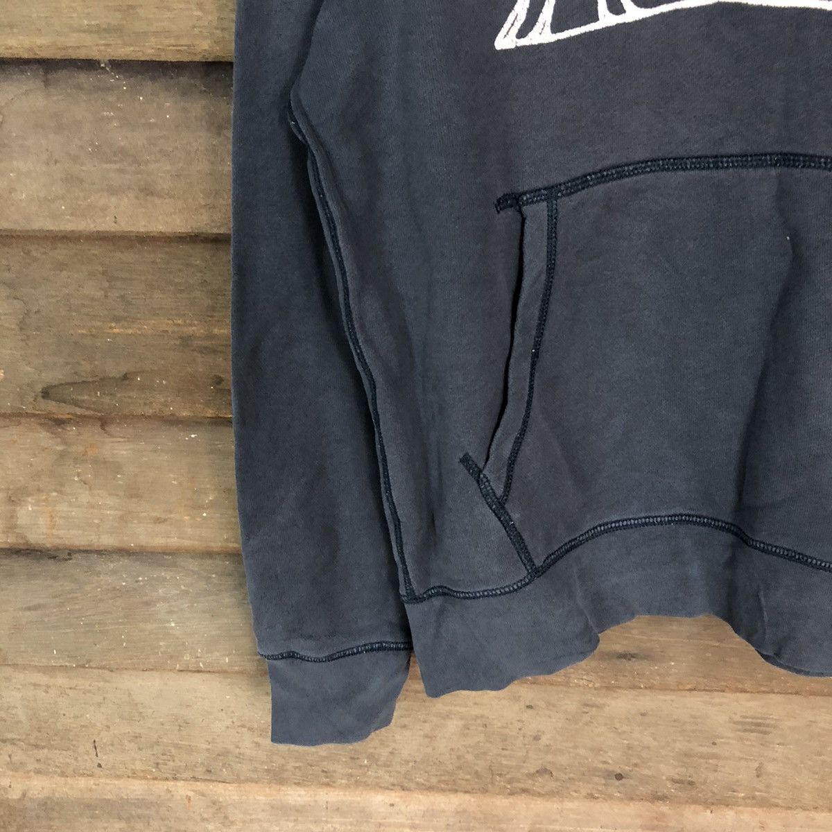 Nike Nike big logo cartoon running Blue Faded Hoodie #3193 Size US M / EU 48-50 / 2 - 4 Thumbnail