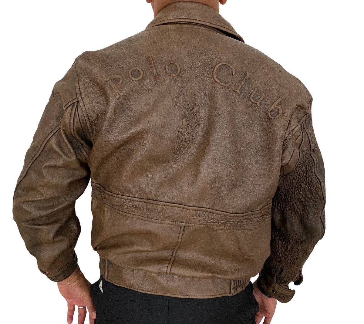Other A$AP ROCKY Polo Club Spellout Flight Bomber Leather Jacket Size US L / EU 52-54 / 3 - 3 Thumbnail