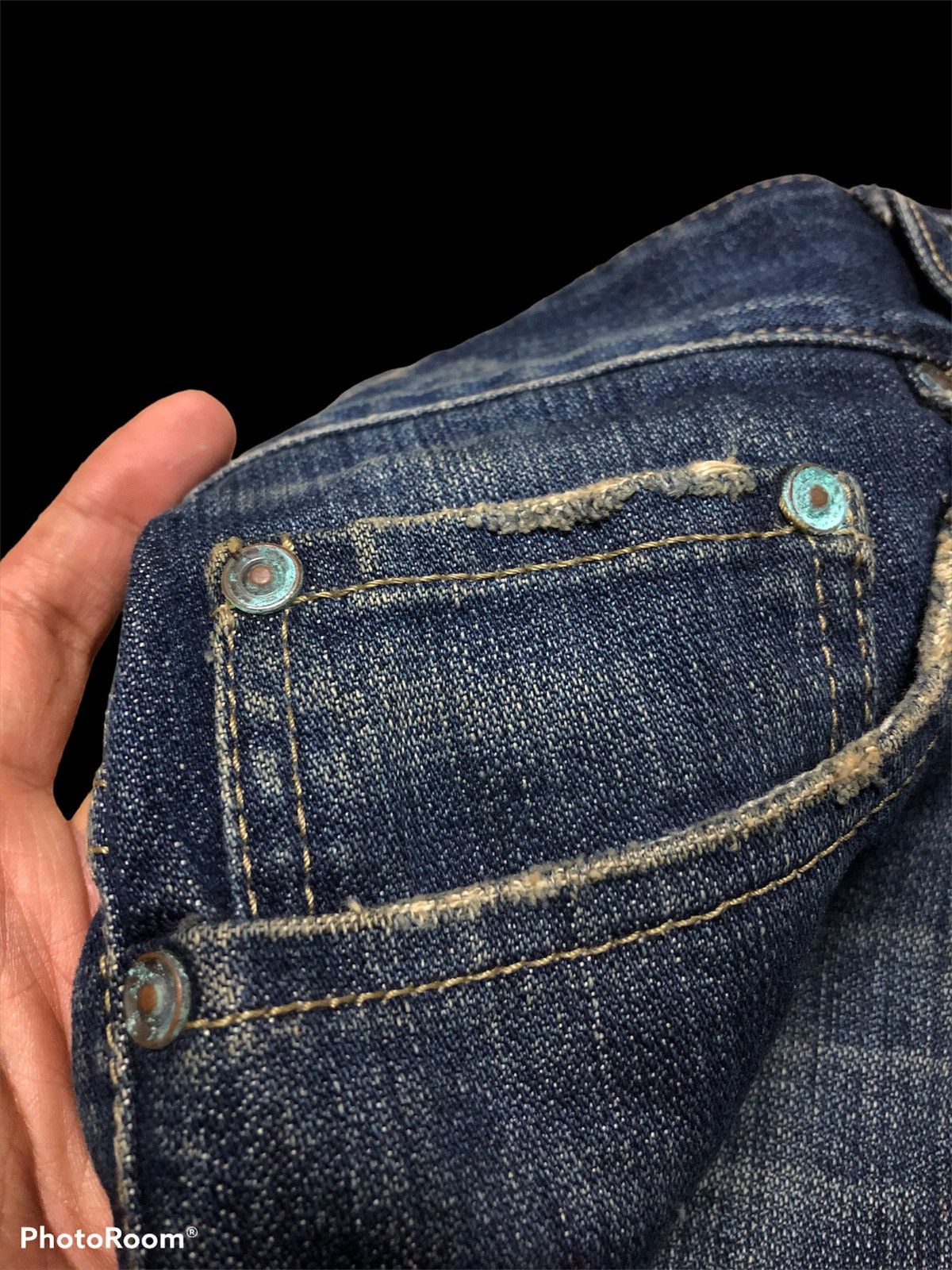 GAS FLARE GAS WASHED DISTRESSED JEANS Size US 30 / EU 46 - 5 Thumbnail