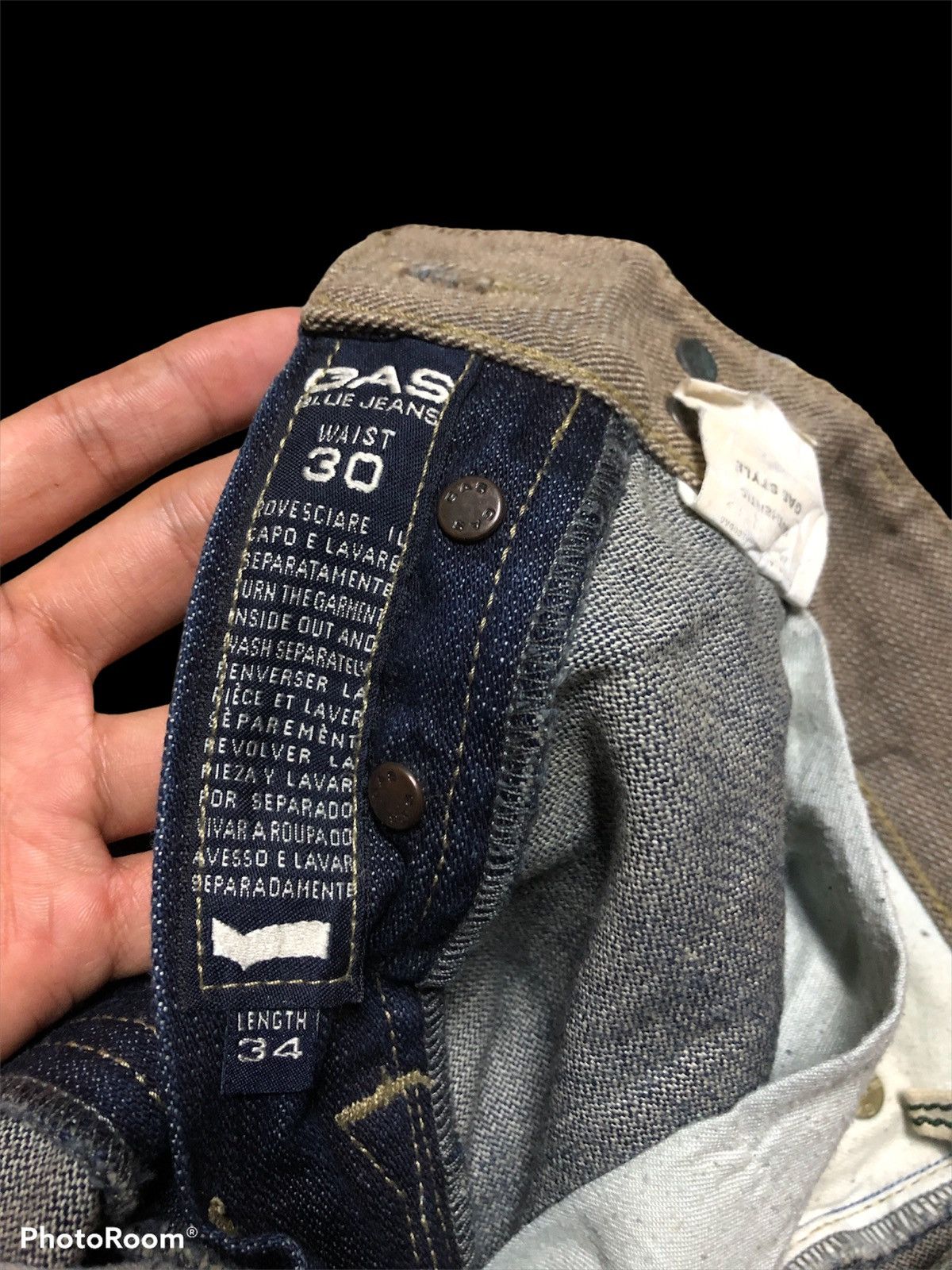 GAS FLARE GAS WASHED DISTRESSED JEANS Size US 30 / EU 46 - 4 Thumbnail