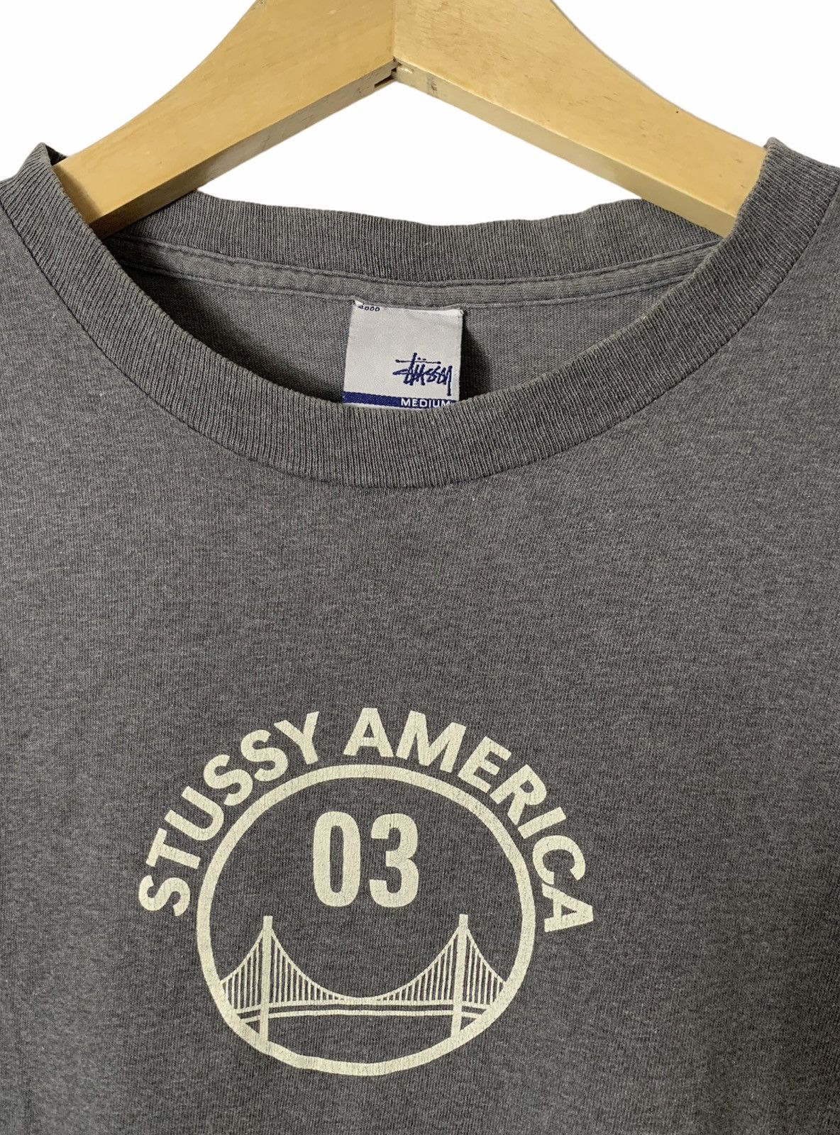 Stussy × Vintage Vintage 90’s stussy america bridge graphics t shirt Size US M / EU 48-50 / 2 - 2 Thumbnail