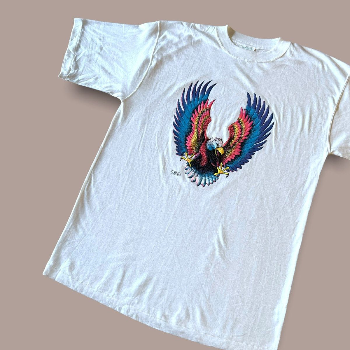 Vintage Vintage 1990 Eagle Puff Print Single Stitch Shirt Deadstock Size US L / EU 52-54 / 3 - 1 Thumbnail