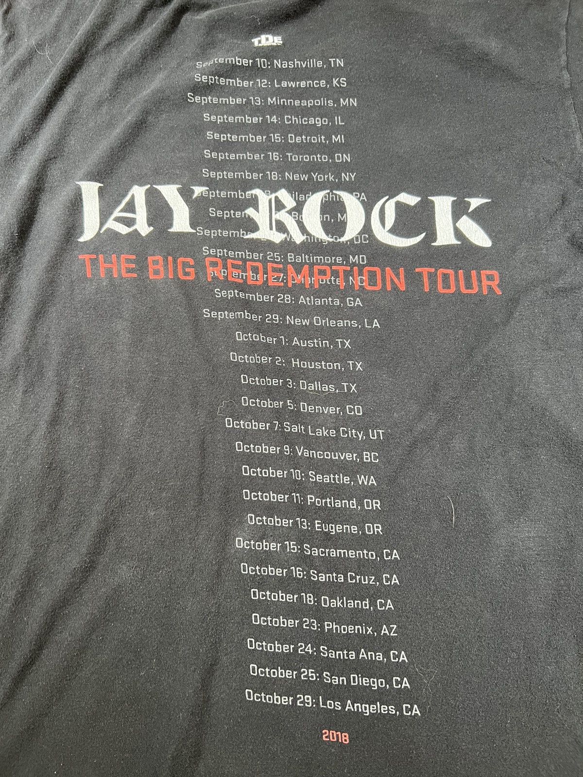 Band Tees × Rap Tees × Vintage Jay Rock Redemption Tour T Shirt TDE Top Dawg Entertainment Size US L / EU 52-54 / 3 - 3 Thumbnail