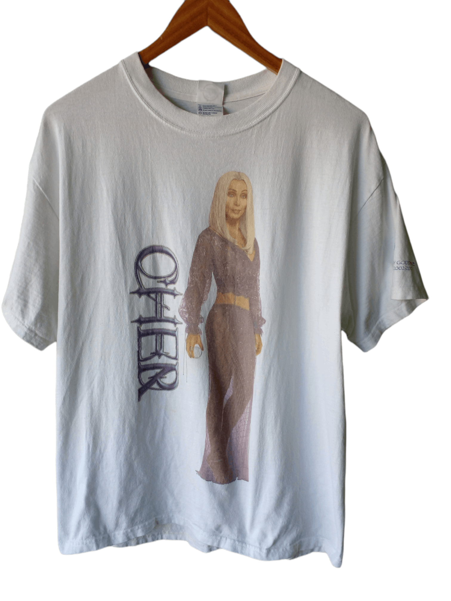 image of Vintage Y2K Cher Tee in White, Men's (Size Large)